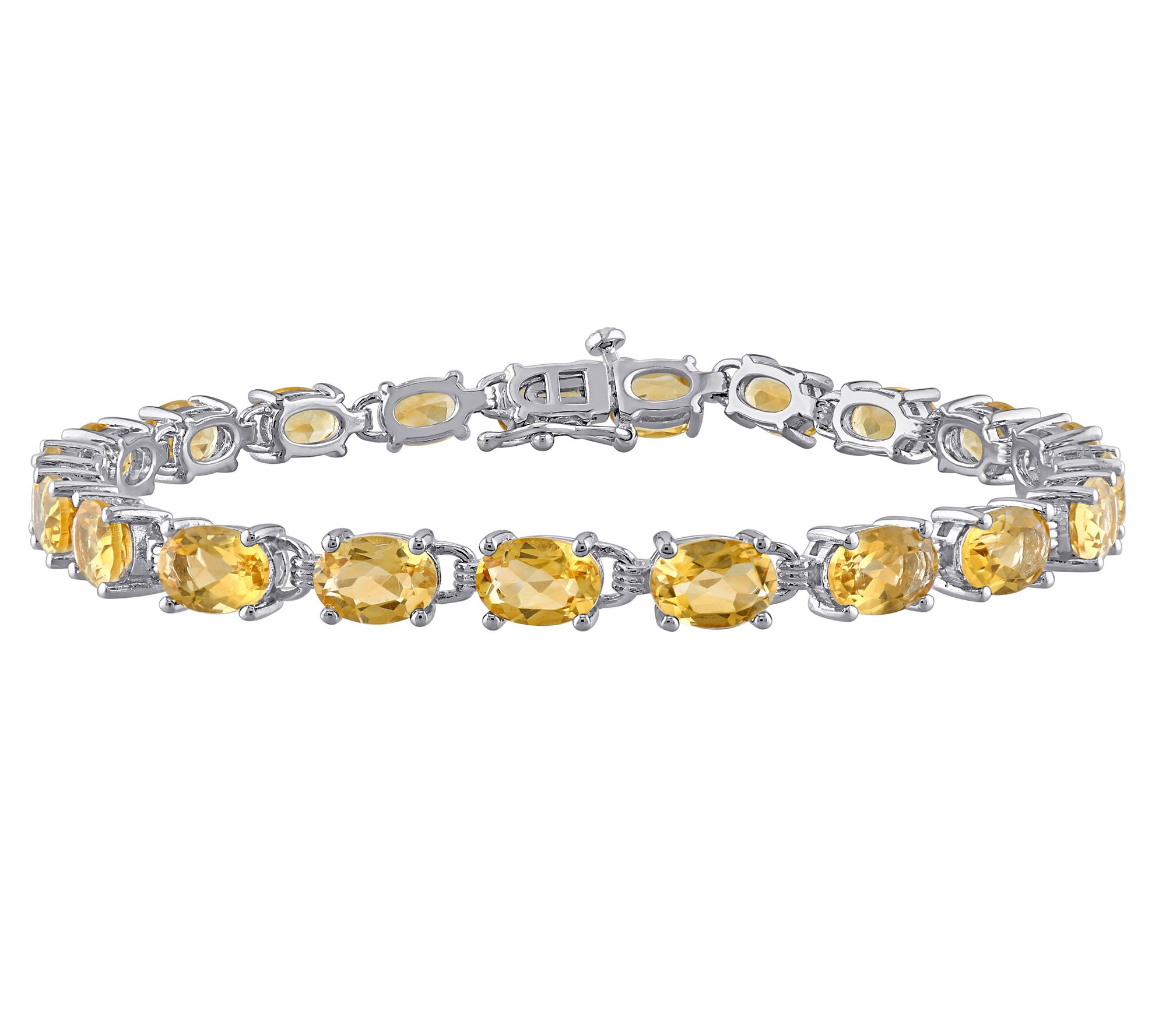 Sterling Silver 14.70 cttw Citrine T ennis Bracelet