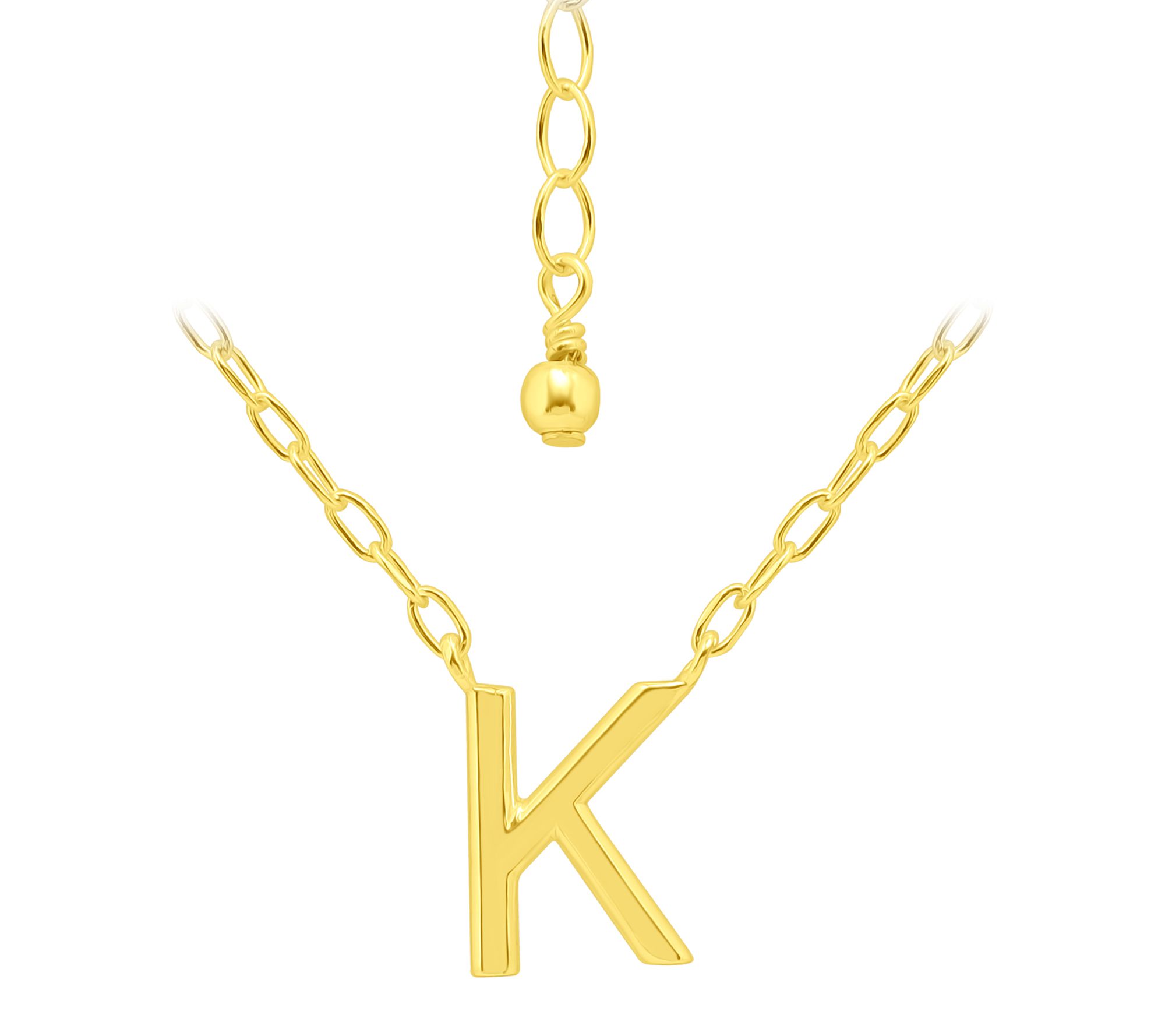 Or Paz Initial Letter Personalized Gold PlatedNecklace
