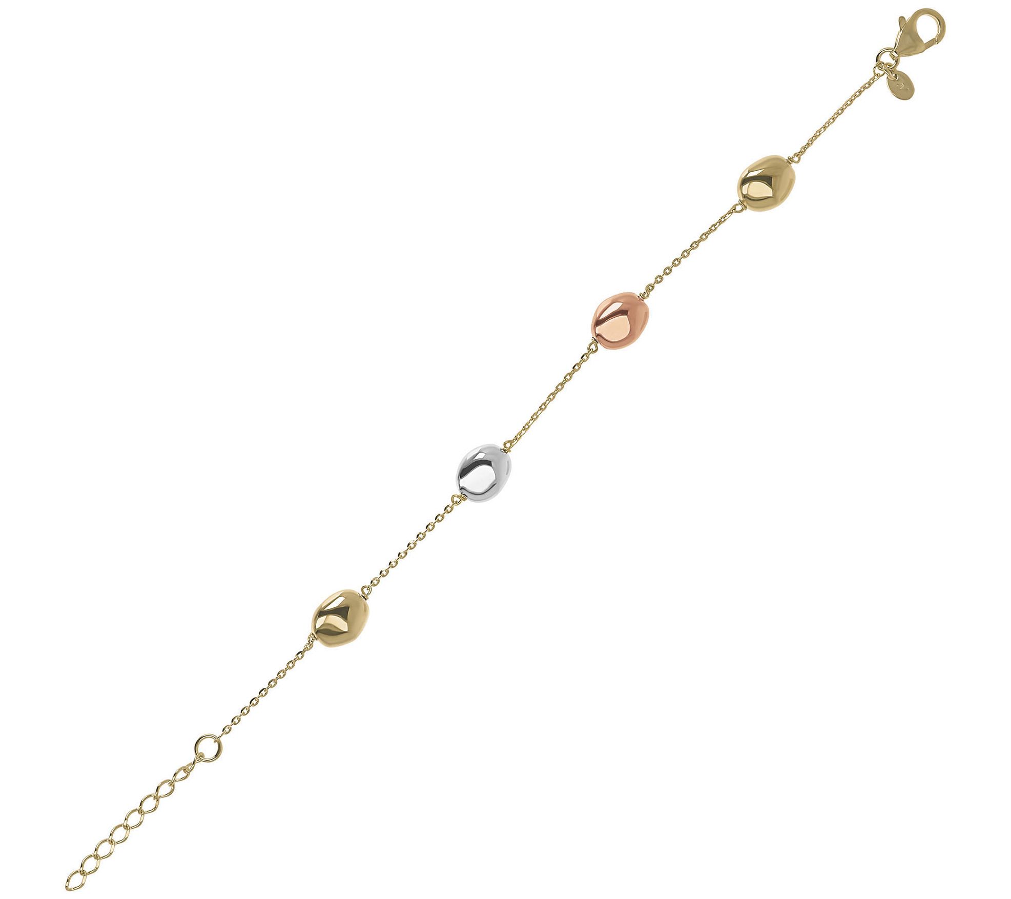 Veronese 18K Clad Polished Nugget Station Bracelet