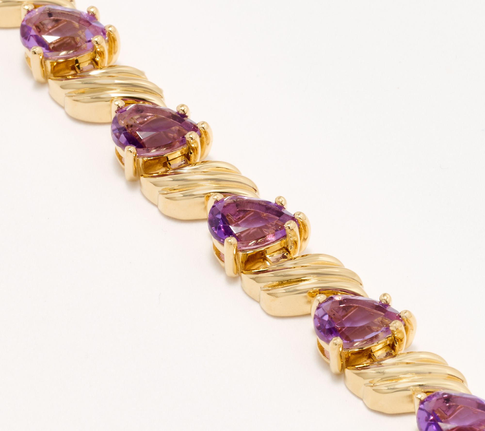 Christian James by Scott Grimes 14K Gold Clad Ripple Gemstone Tennis Bracelet