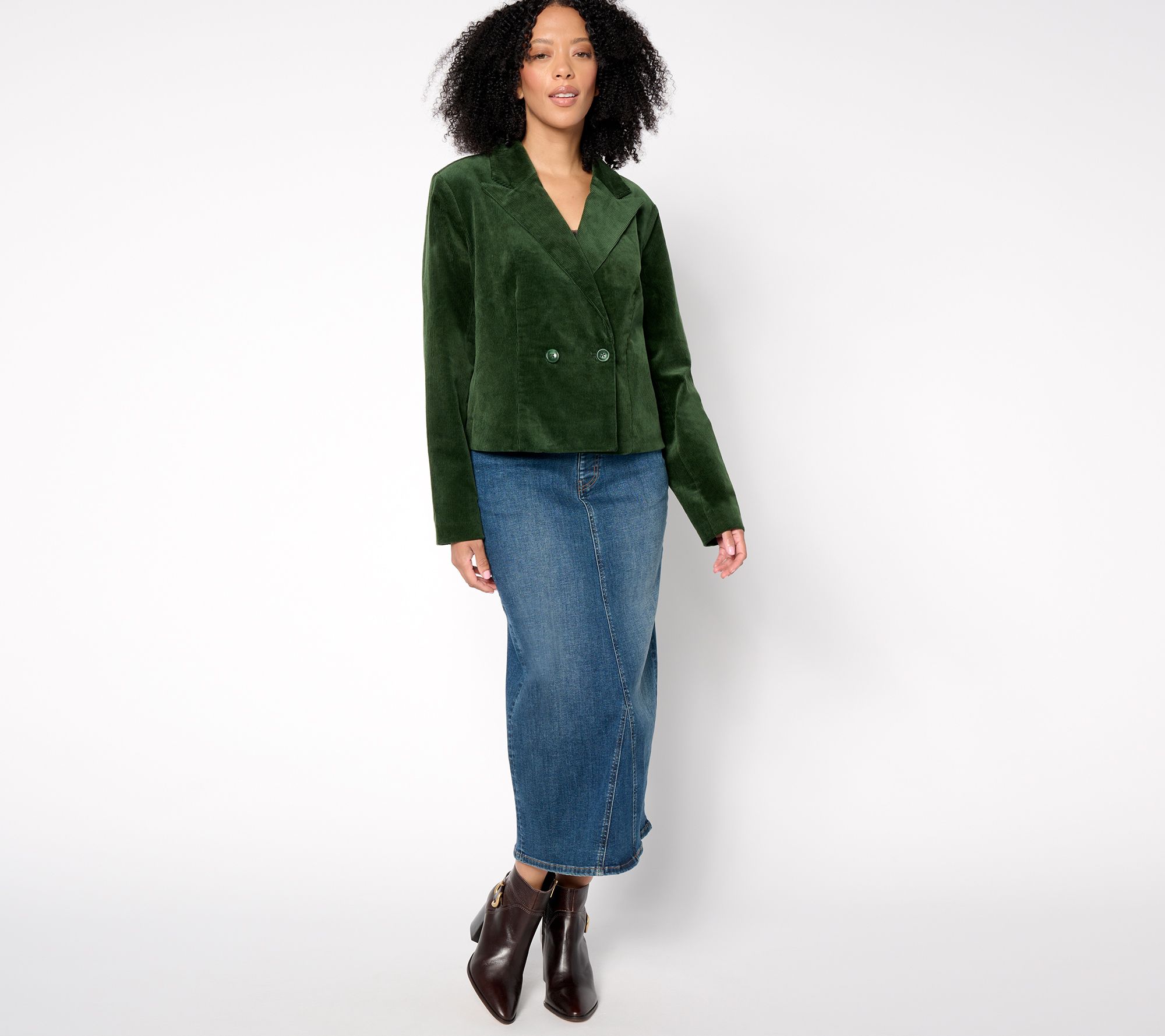 Me by Jennie Garth Easy Fit Corduroy Cropped Blazer