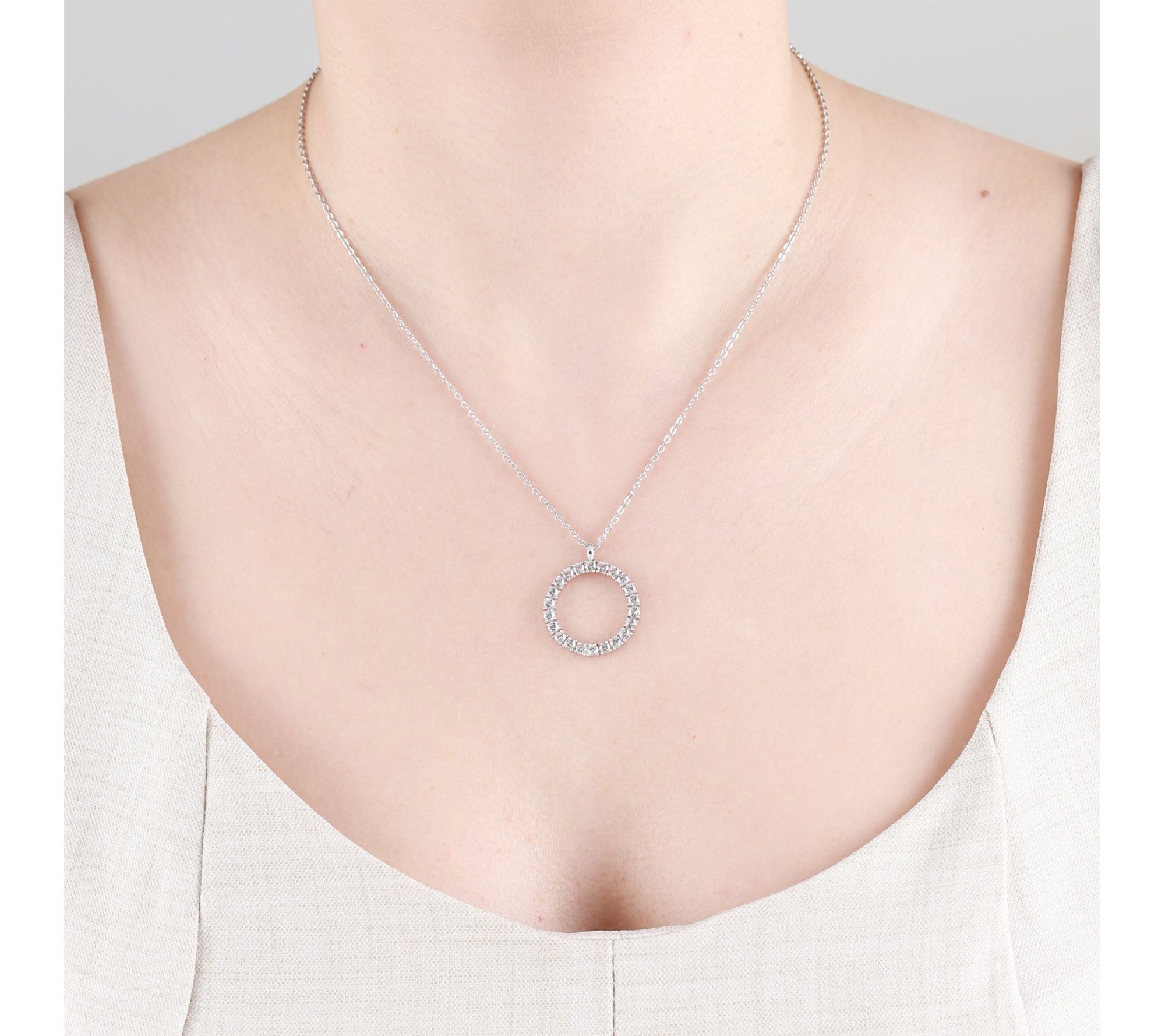Ariva Sterling Silver White Topaz Cleo Necklace