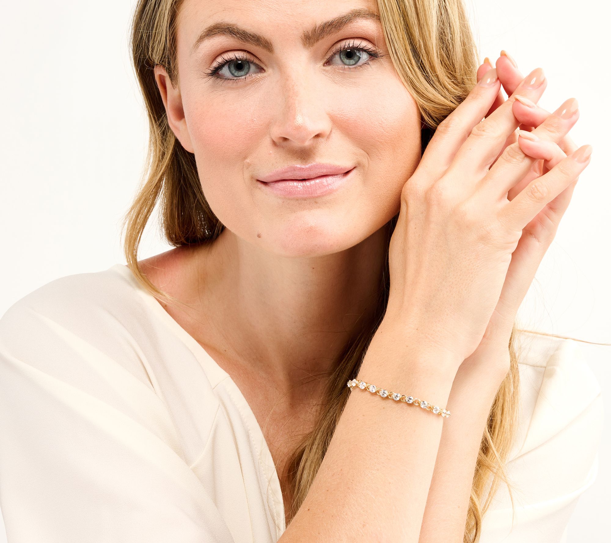 Diamonique Classics Round Cut 5.50 cttw Tennis Bracelet Sterling Silver