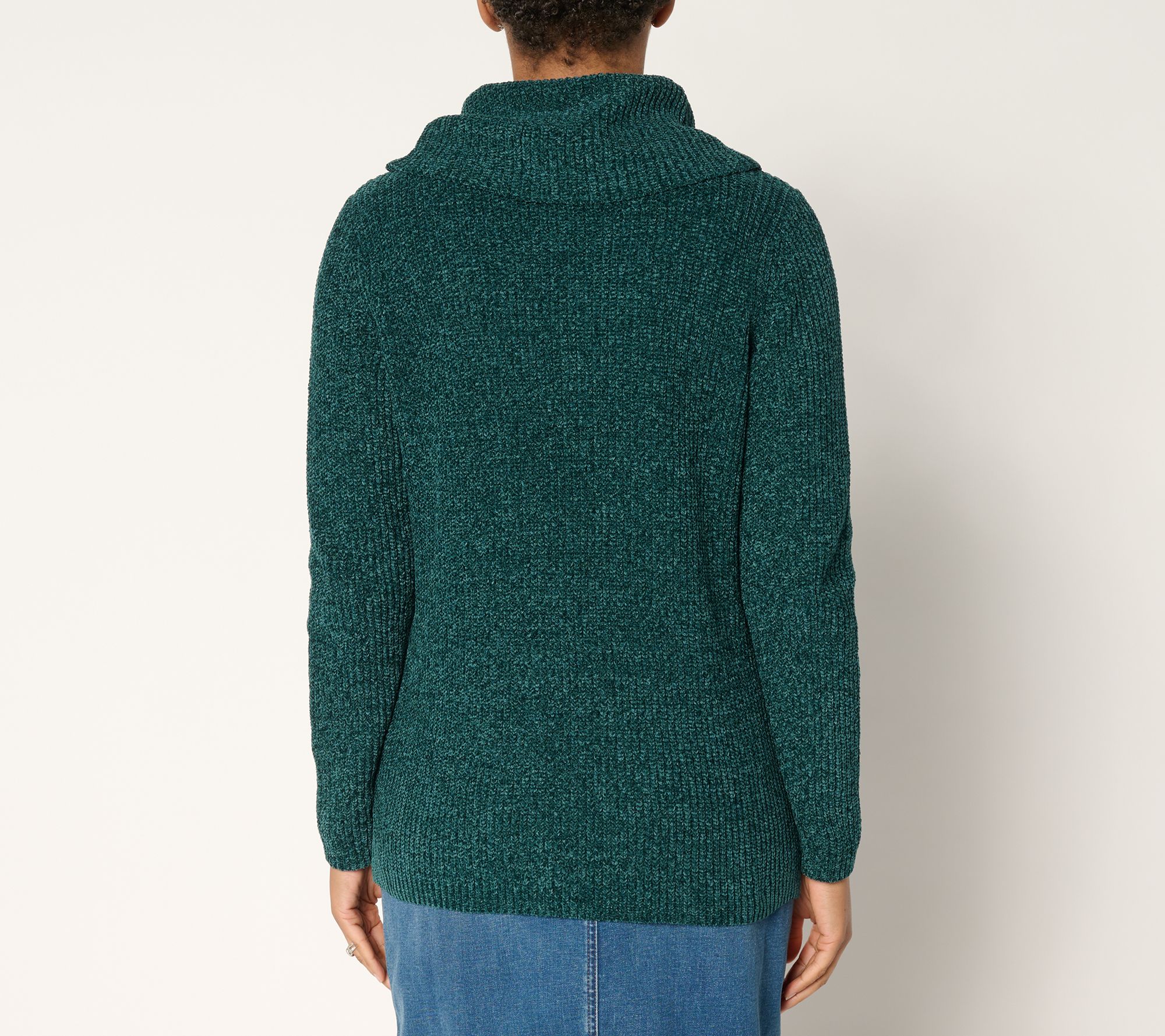 Belle by Kim Gravel Chenille Shaker Knit Cowl Neck