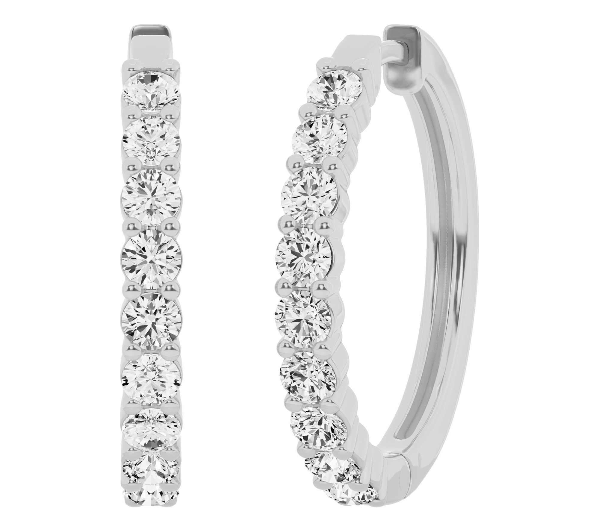 Fire Light 1.50 cttw Lab Grown Diamond Hoop Earrings, 14K Gold