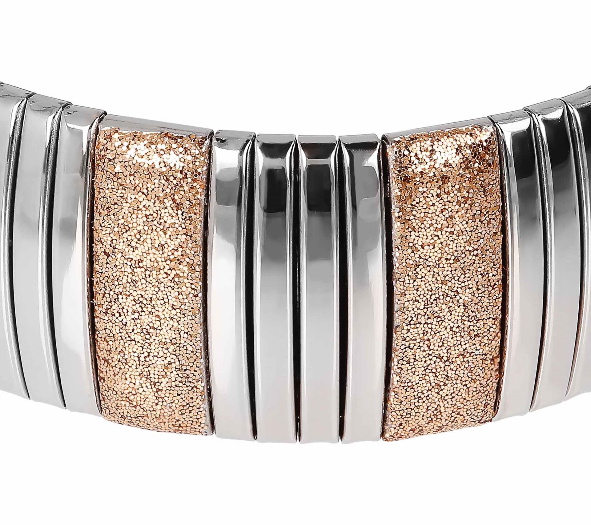 Steel By Design Wide Glitter Stretch Bracelet