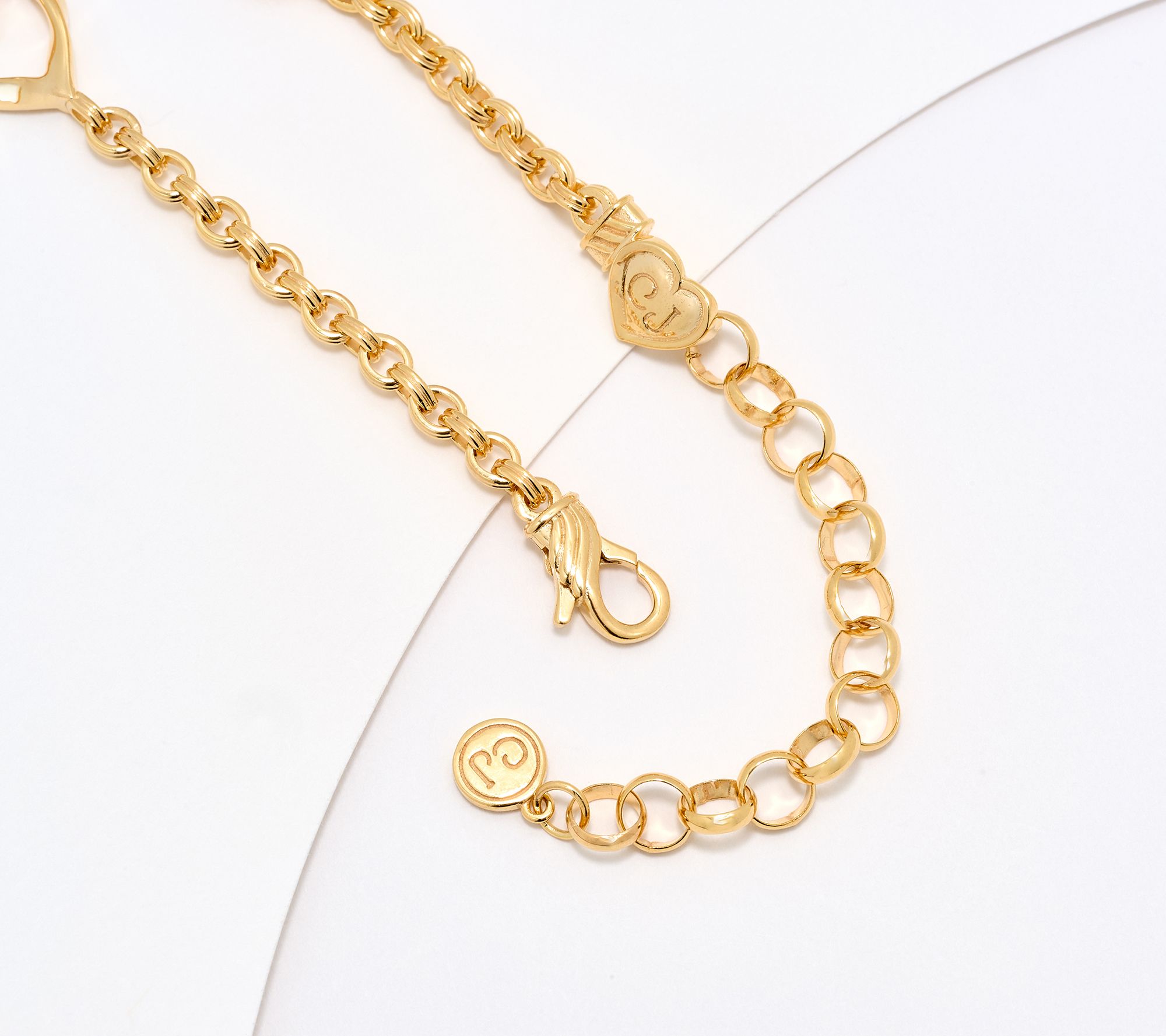 Christian James by Scott Grimes 14K Gold Clad Heart Link Necklace 40.5g