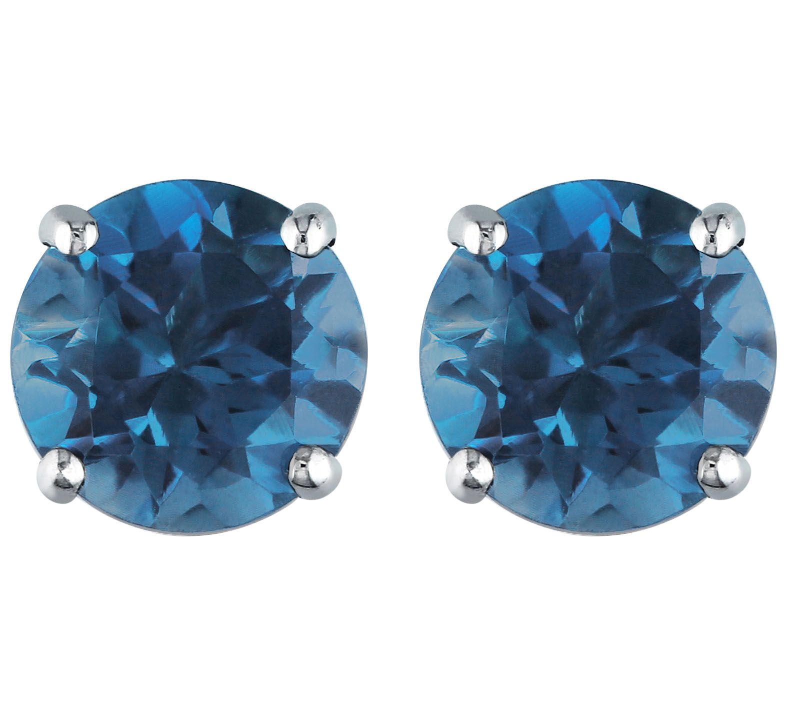 1.20 cttw London Blue Topaz Stud Earrings, 14K