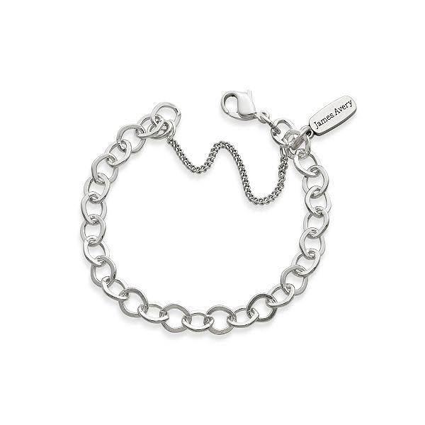 James Avery Forged Sterling Silver Link Charm Bracelet - S