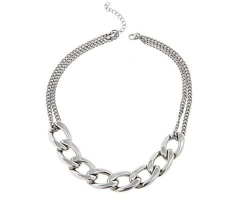 Steel by Design Bold Curb Double Chain Necklace