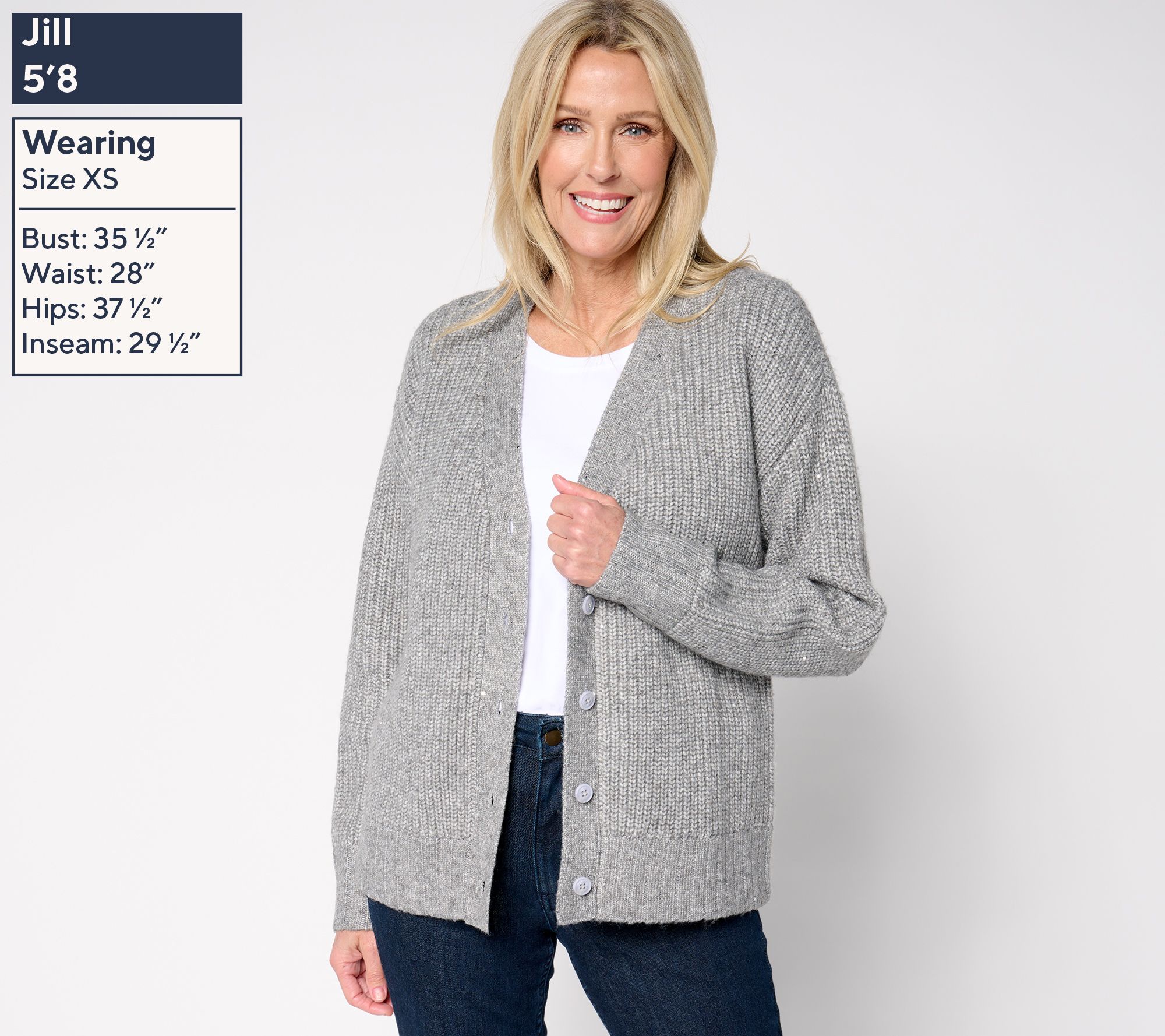 Studio Park x Amy Stran Button Front Sparklin' Cardigan