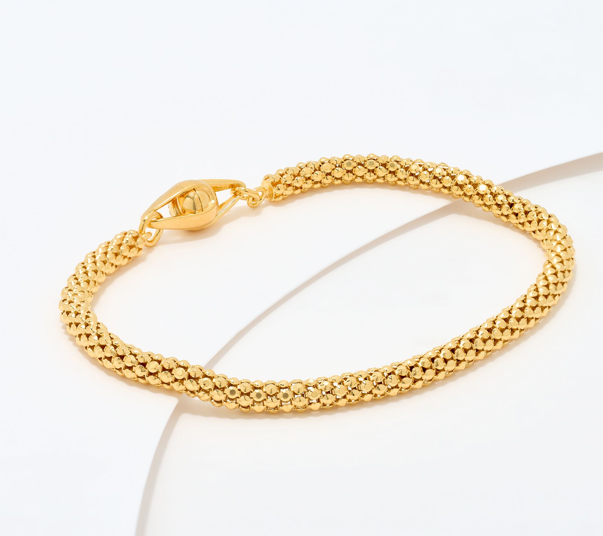 UltraFine 950 Silver Popcorn Chain Magnetic Clasp Bracelet