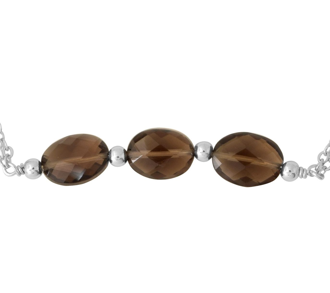 Sterling Silver Smoky Quartz Gemstone Bracelet