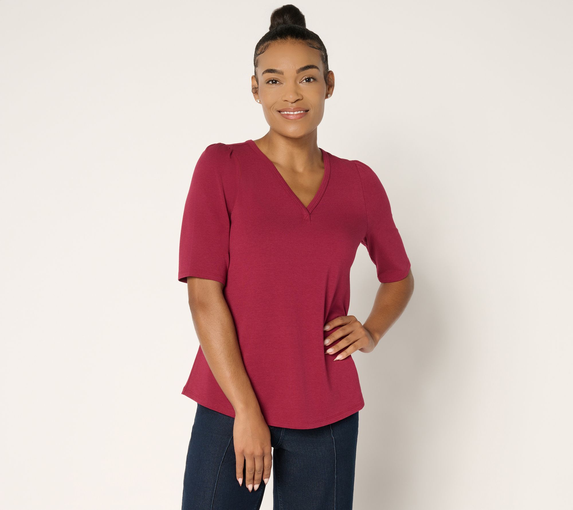 Ree by The Pioneer Woman Essentials Elbow Sleeve Top
