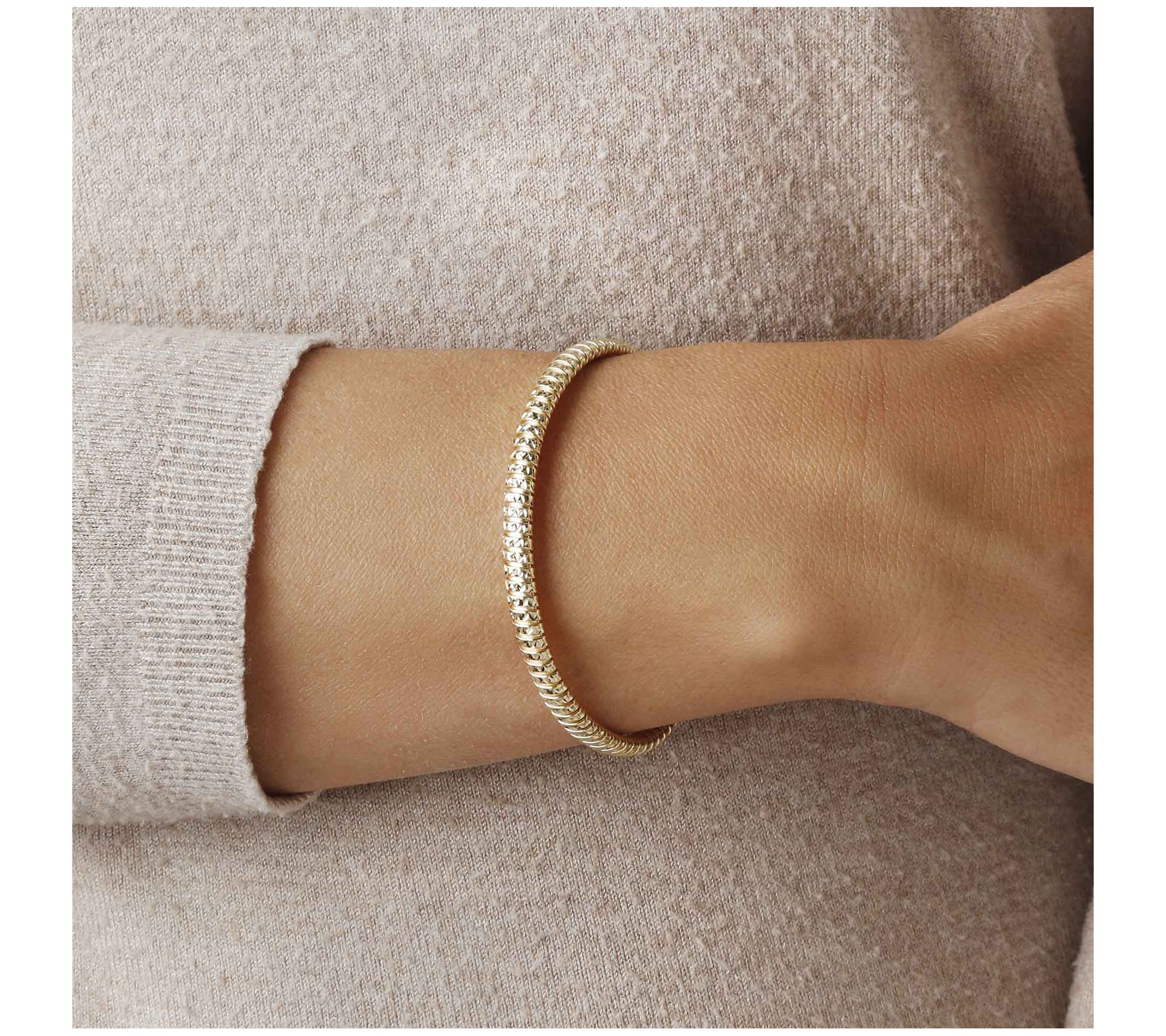 Alberto Milani Tubogas Bracelet w/ Magnetic Closure, 14K Gold