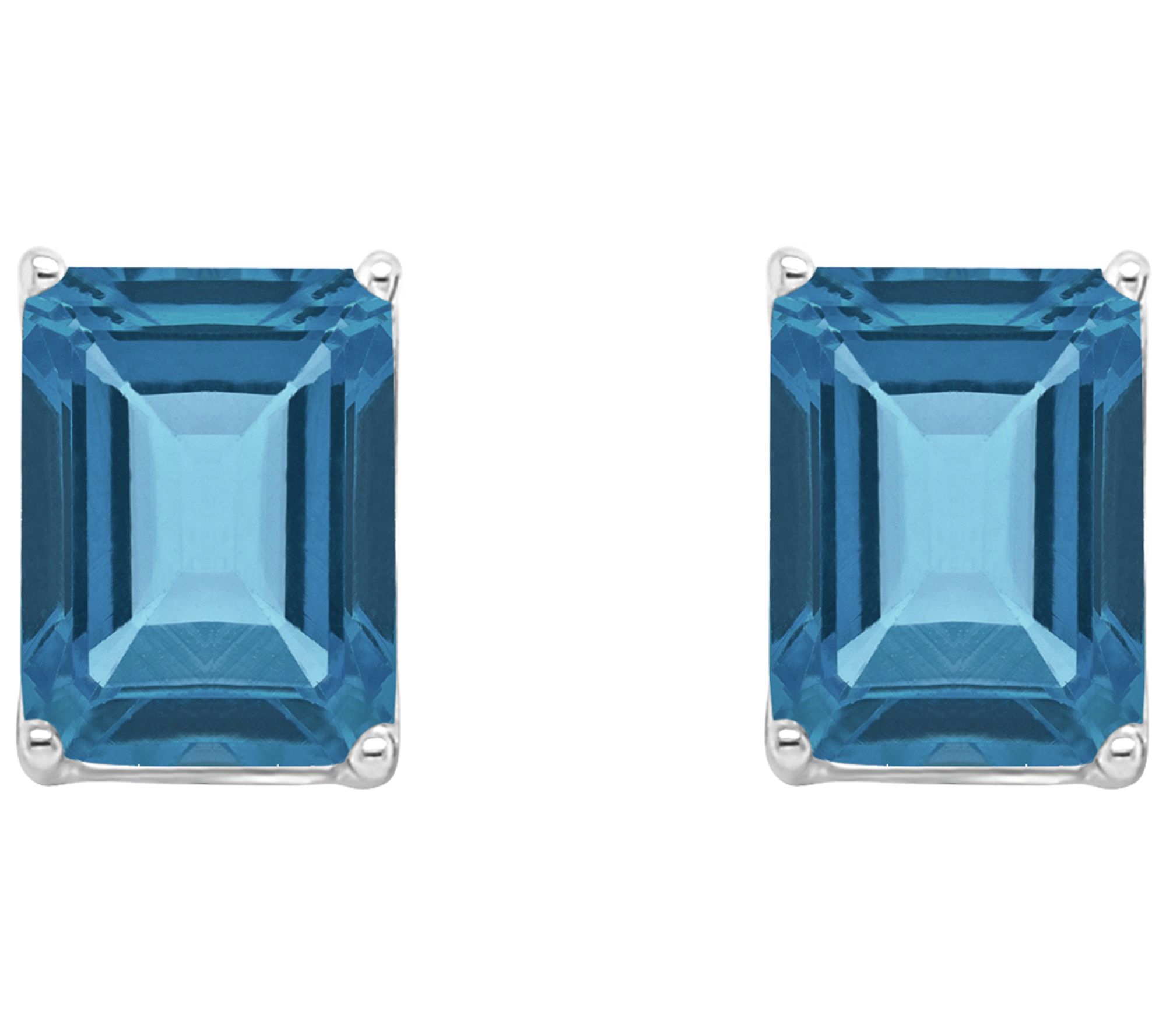 Sterling Silver 3.60 cttw London Blue Topaz Stud Earrings