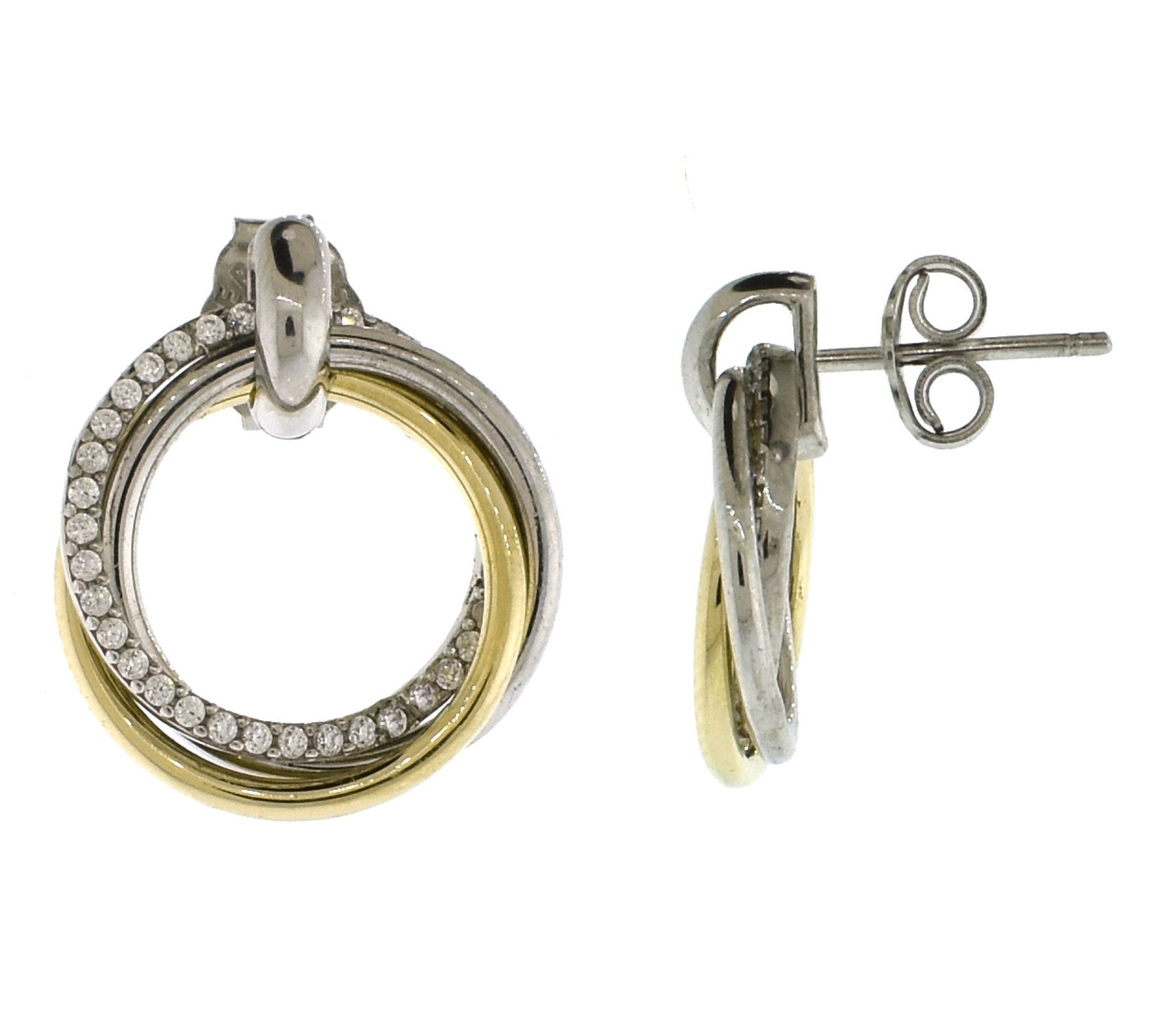 Alkeme x Diamonique Two-Tone Forever Love Earrings