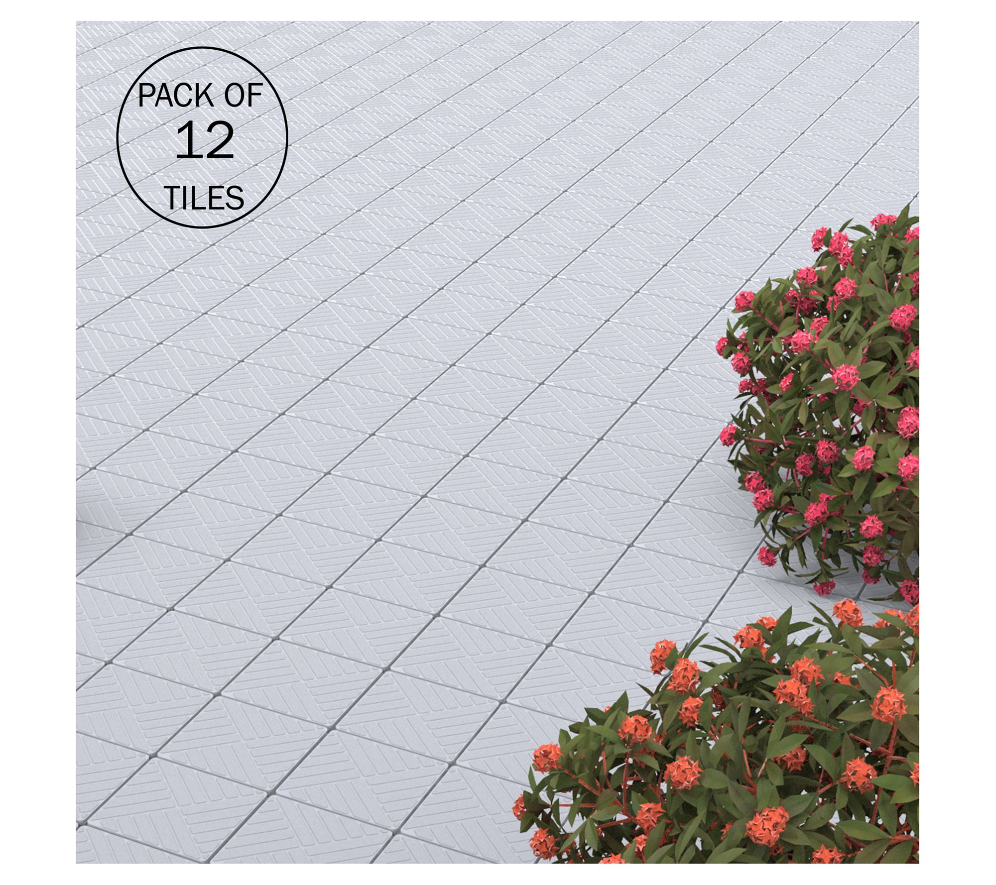 Pure Garden Deck Tiles 12-PK Interlocking PatioTiles