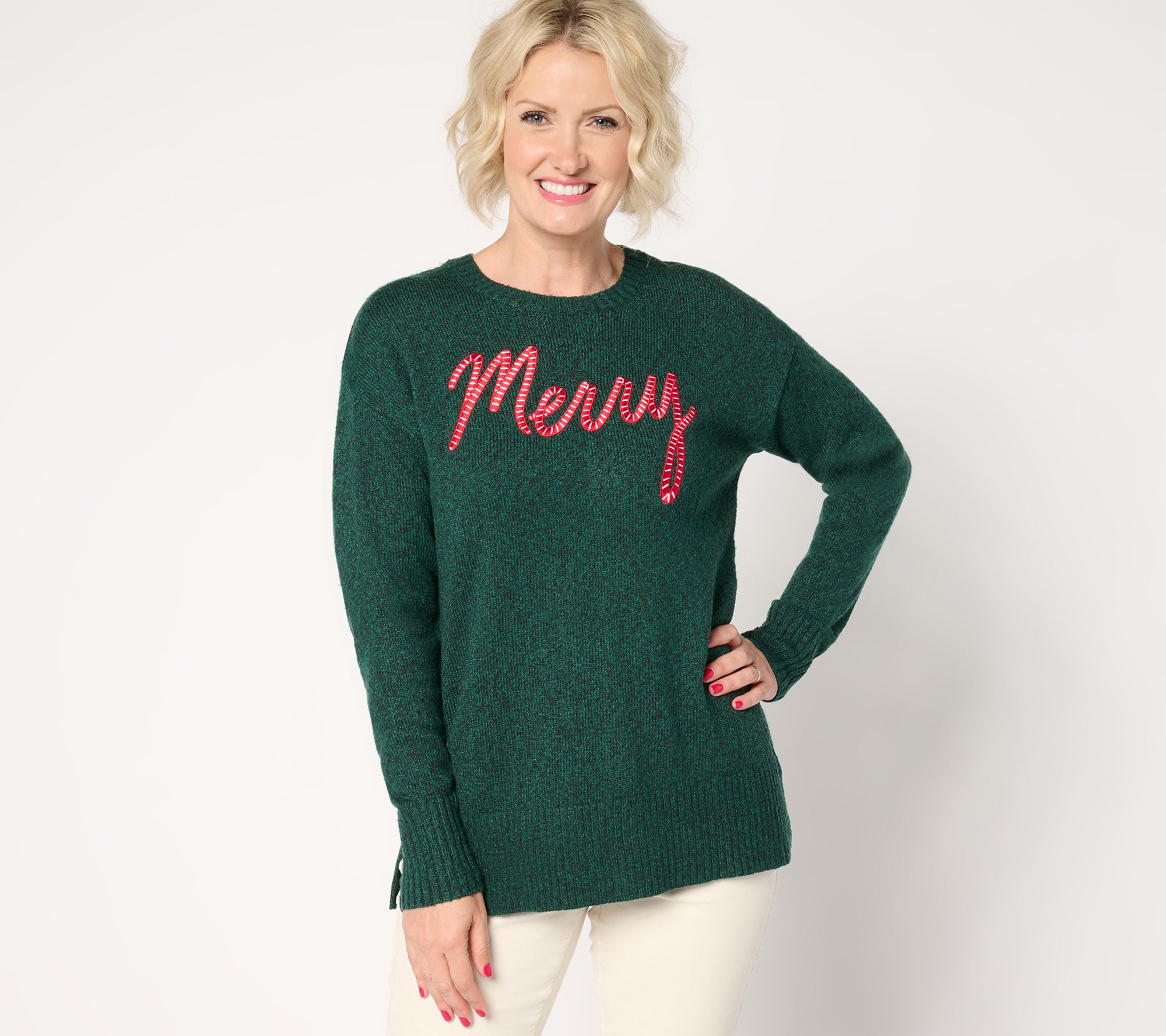 Jingle Belles by Kim Gravel Let's Get Cozy Makin' Merry Tunic Sweater