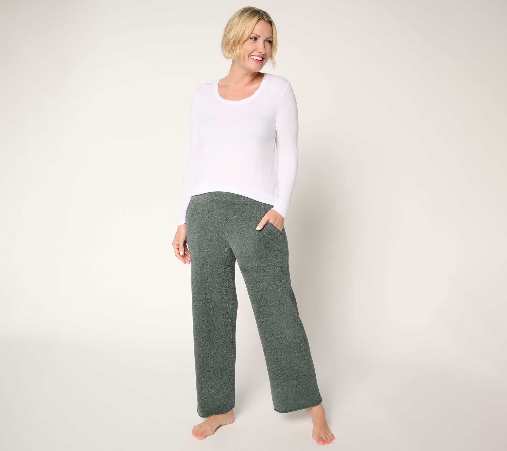 Barefoot Dreams Petite CozyChic Ultra Lite Rolled Edge Ankle Pant