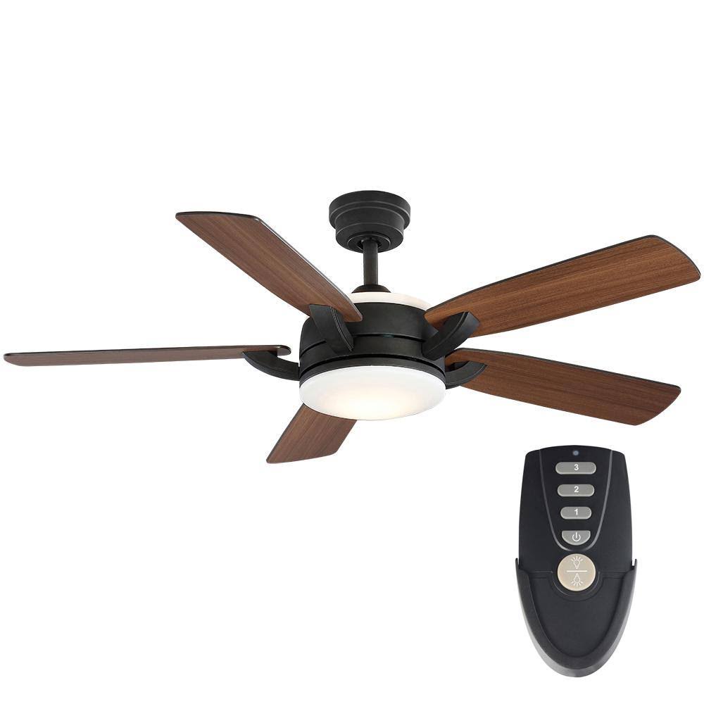 Home Decorators Collection Colemont 52 in. Integrated LED Bronze Ceiling Fan with Light and Remote Control 51821