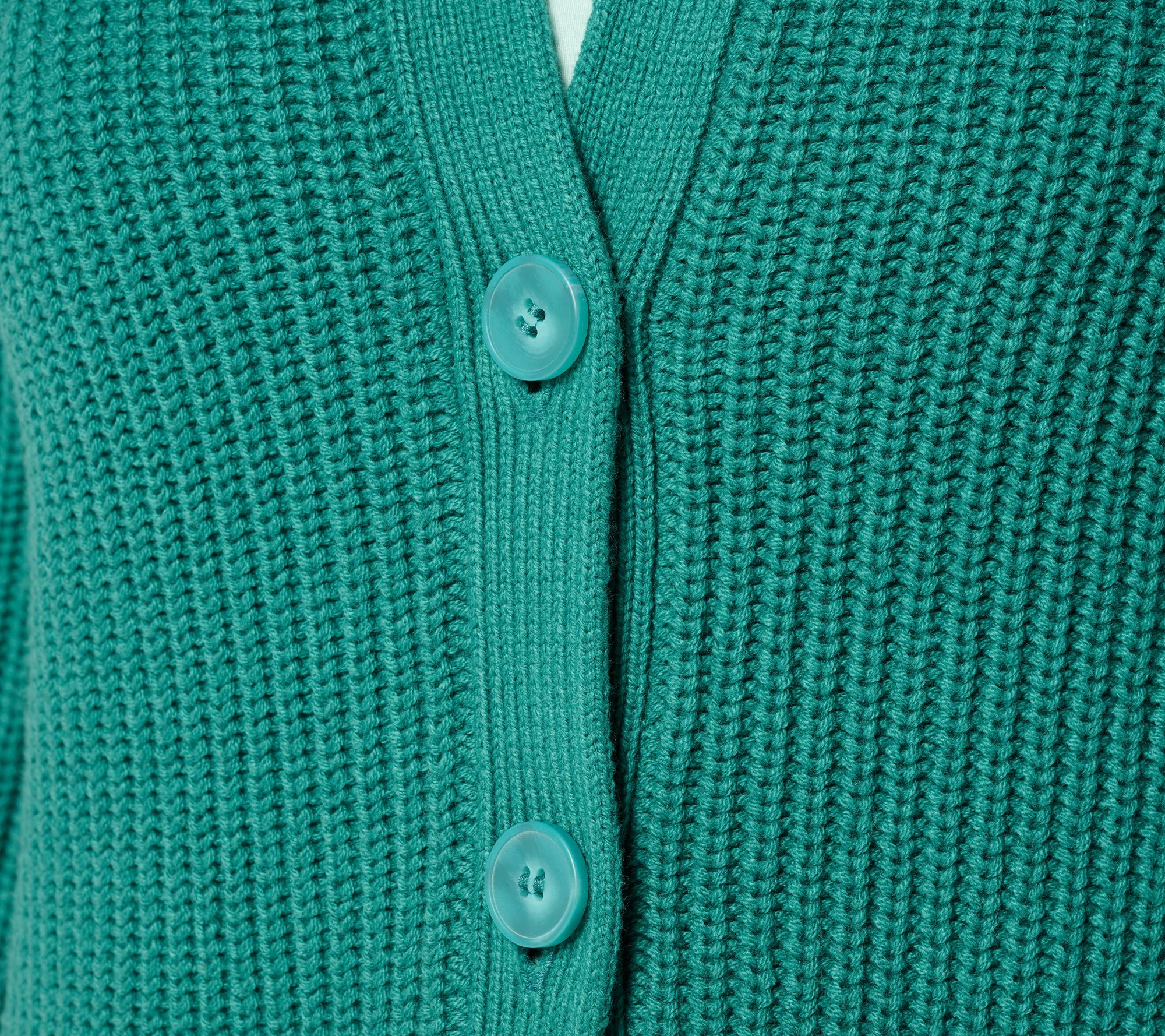 Belle by Kim Gravel Chunky Shaker Knit Bishop Sleeve Cardigan