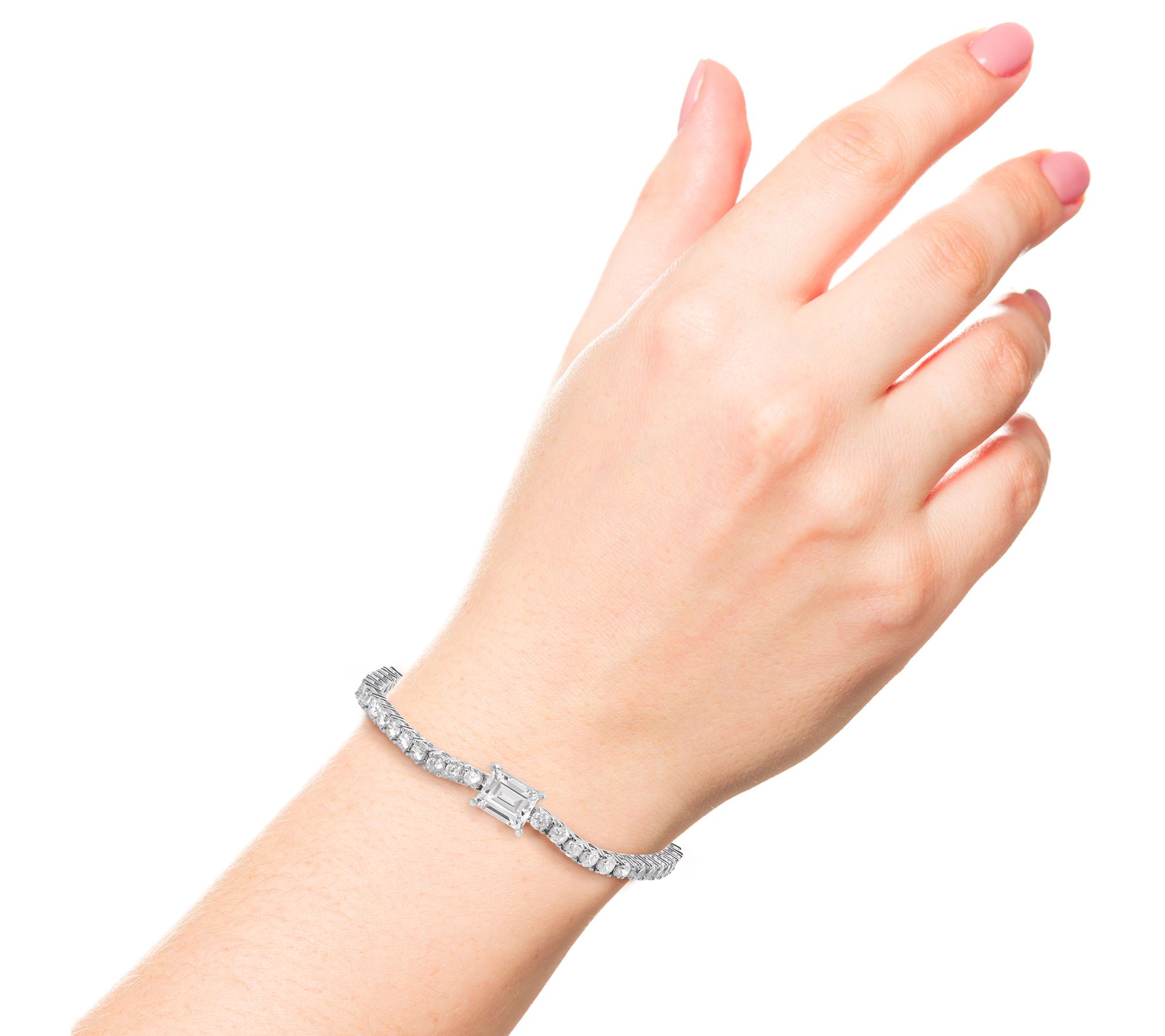 Diamonique 4.60 cttw Adjustable Bracelet, Sterling Silver