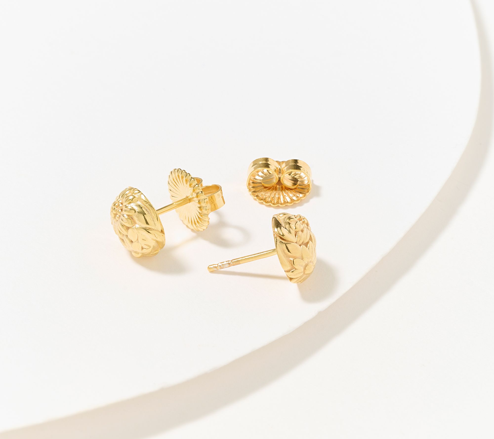 Christian James by Scott Grimes 14K Gold Clad Legacy Flower Stud Earrings