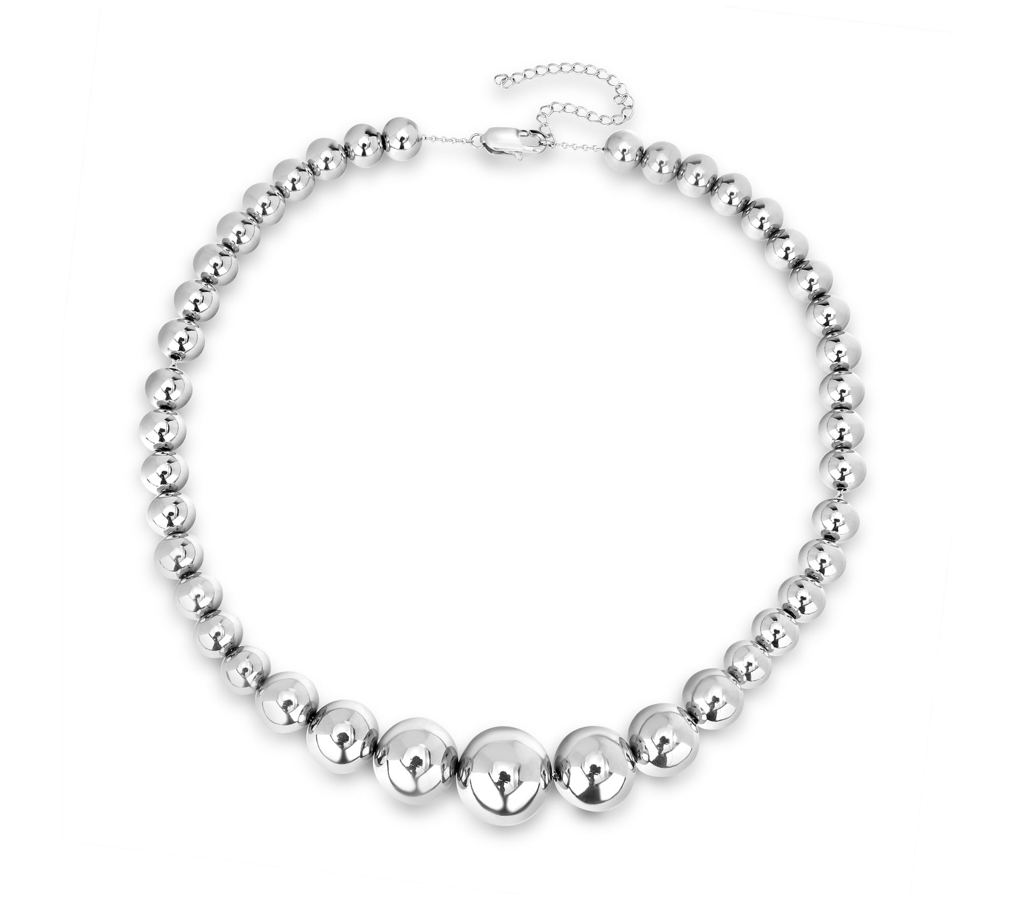 Steel By Design Polished Graduated Ball Necklace