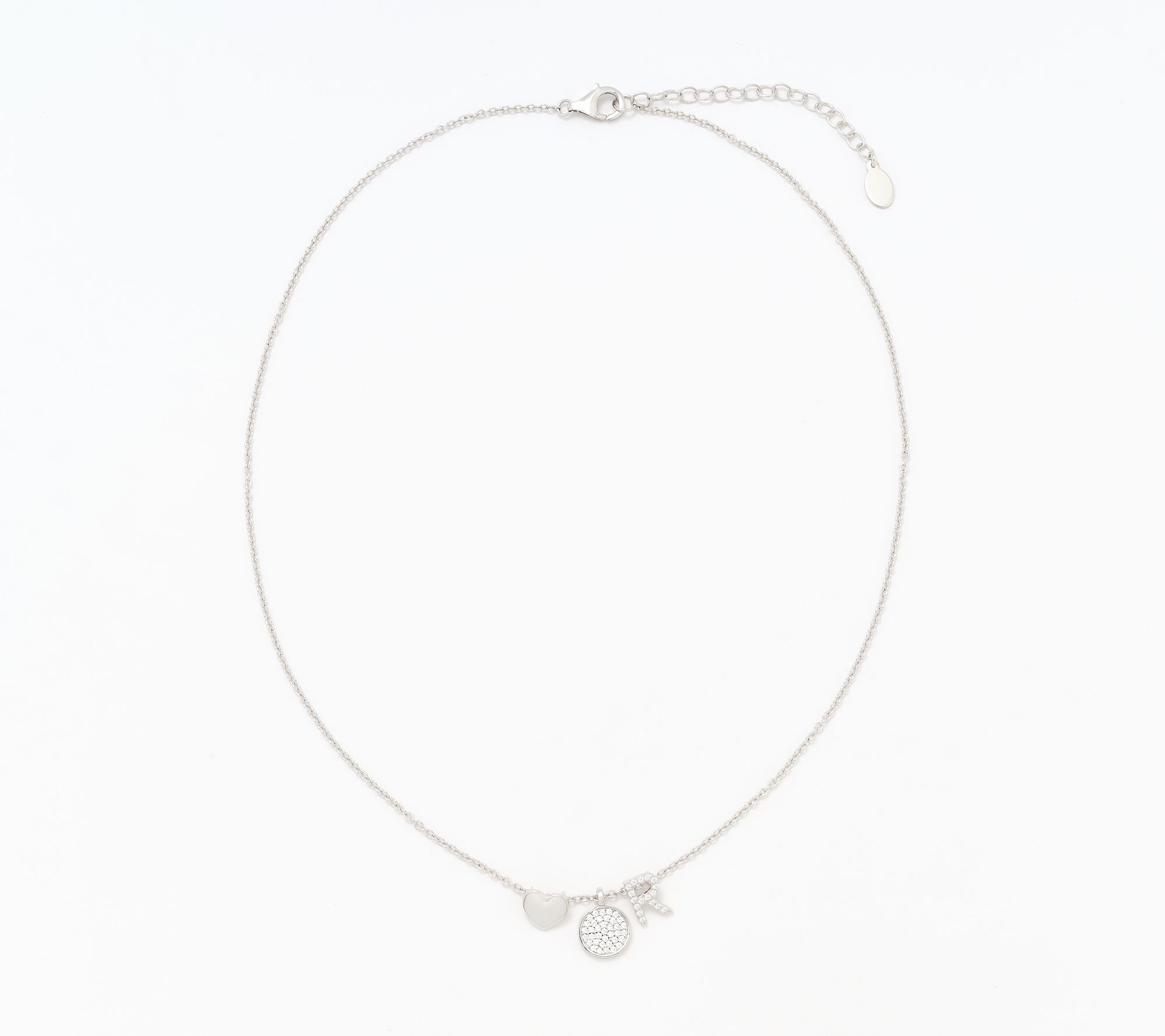 Diamonique x Kathy Levine Sentimental Necklace, Sterling Silver