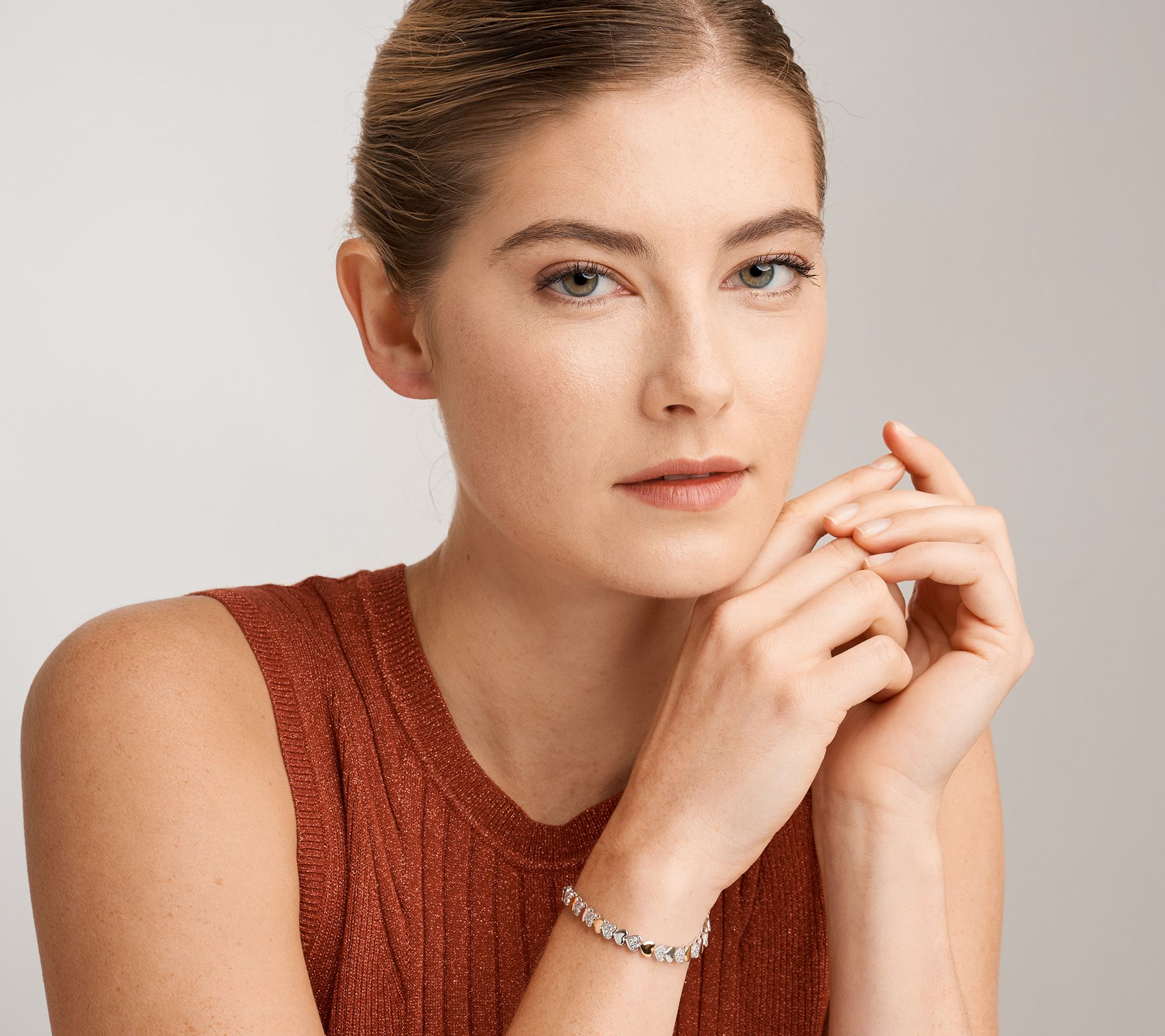 Diamonique Two-Tone Tennis Bracelet