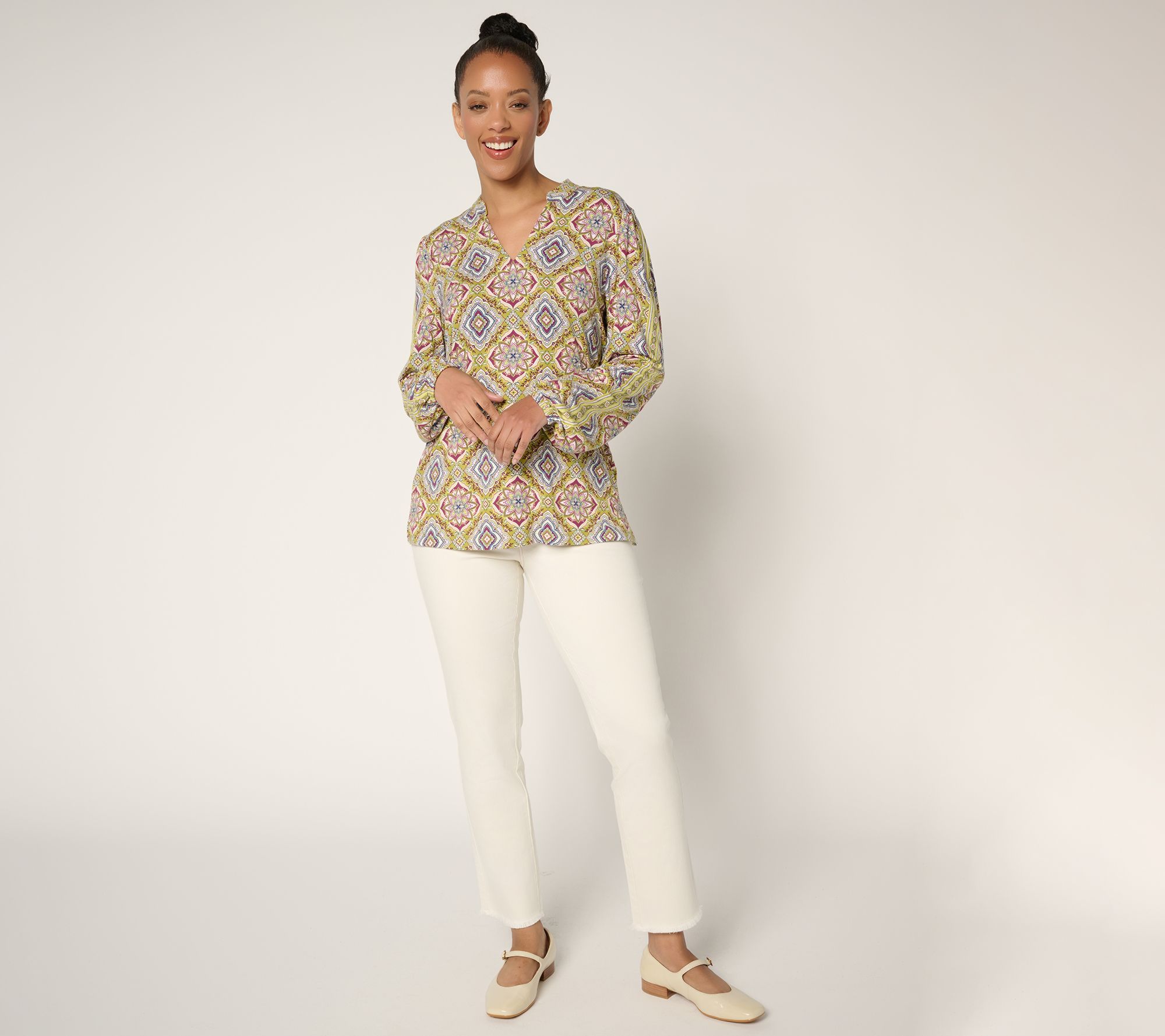 Belle Boho by Kim Gravel Rayon Spandex Southern Star Border Top