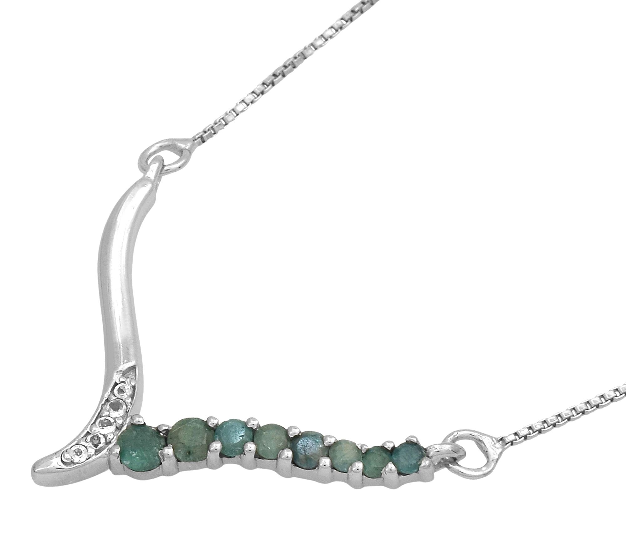 Affinity Gems Corundum & White Zircon Necklace,Sterling