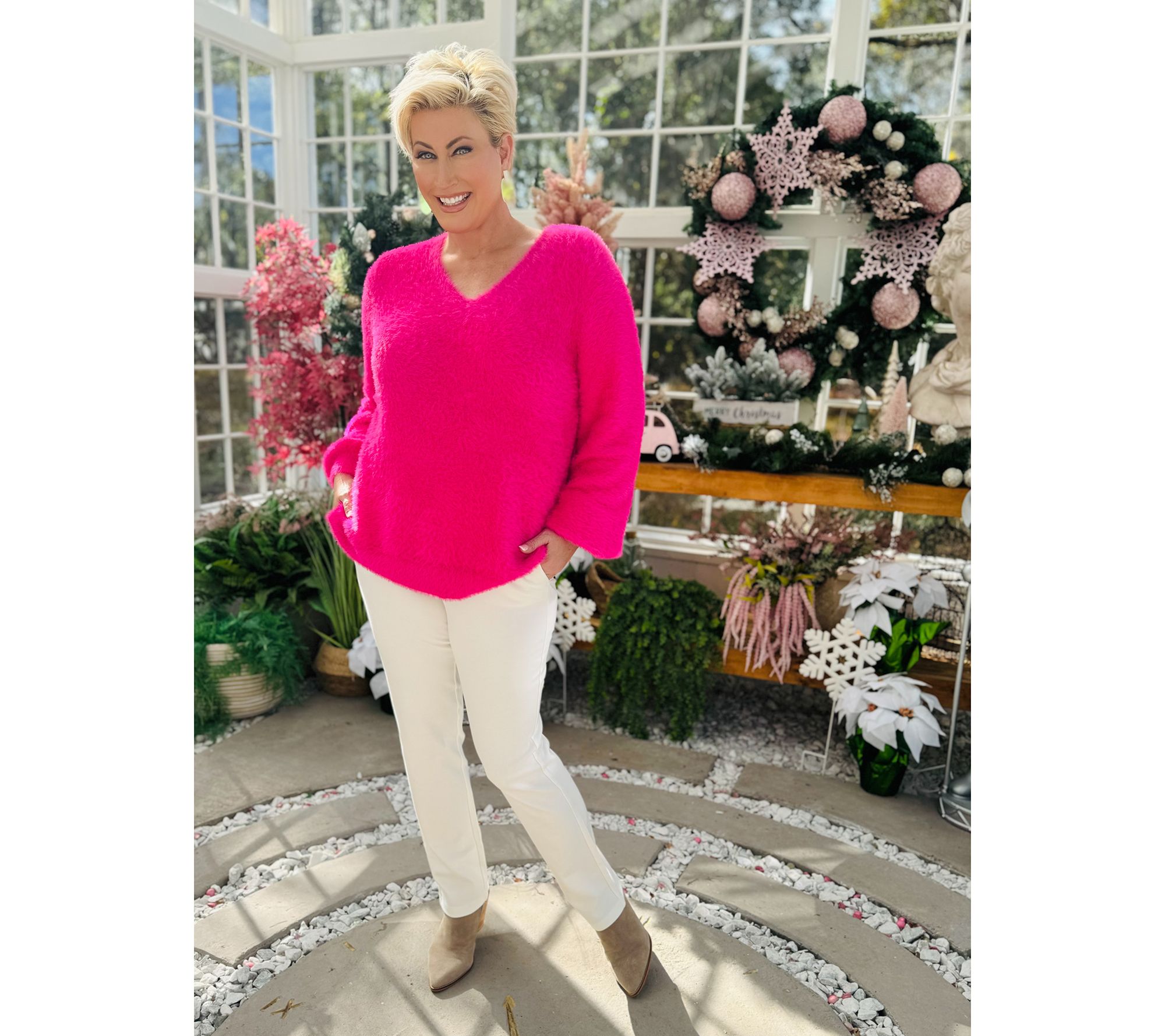 Belle by Kim Gravel Regular Ponte Hollywood Waist Full Length Pants