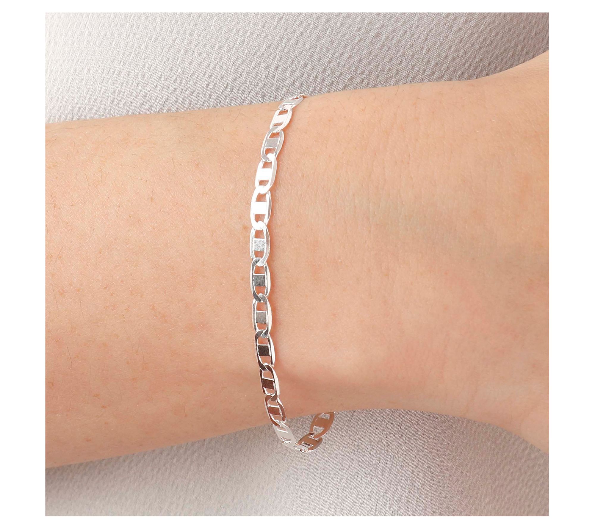 UltraFine Silver Polished Marine Link Chain Bracelet, 2.7g