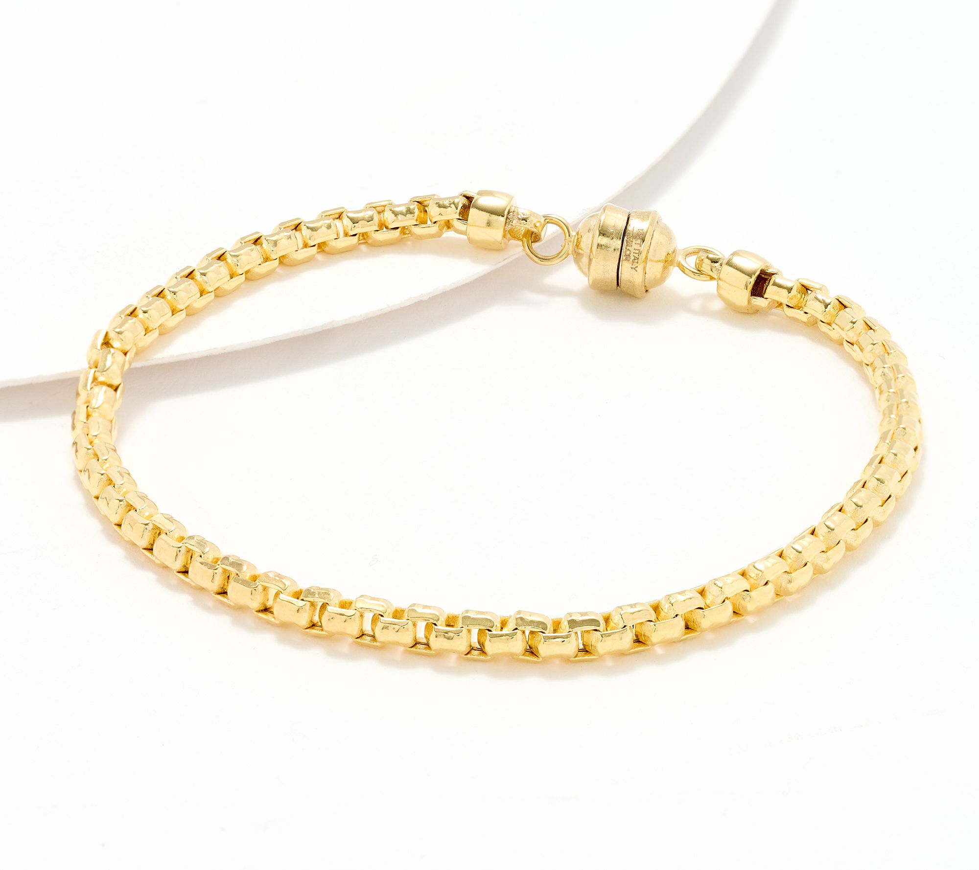 David Markstein 14K Gold Diamond Cut Box Magnetic Bracelet