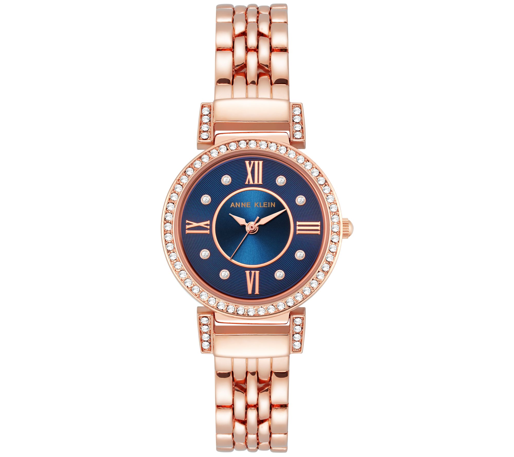 Anne Klein Rosetone Crystal Accented Bracelet W atch