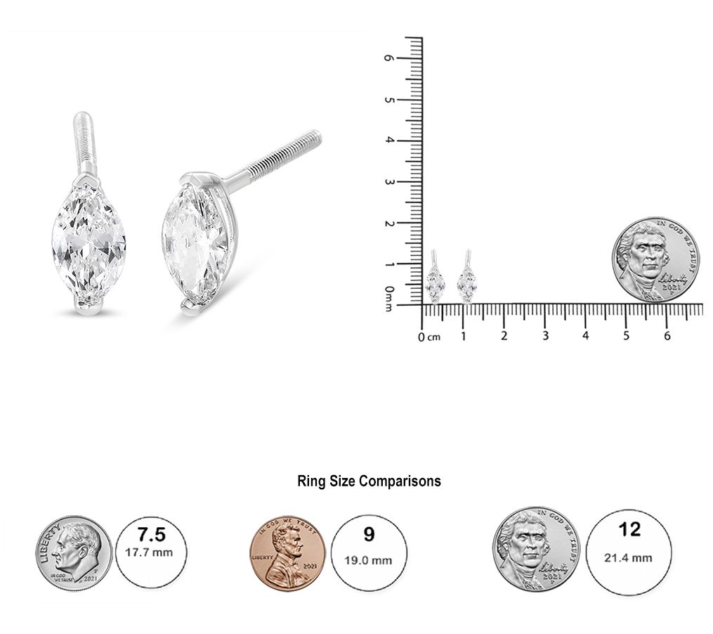 Haus of Brilliance Marquis Cut Lab-Grown Diamond Earrings, 14