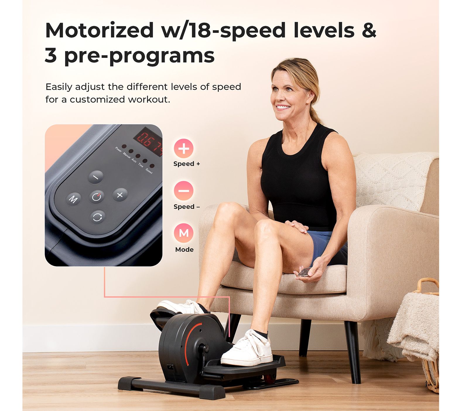 Sunny Smart Electric Motorized Under Desk Elliptical