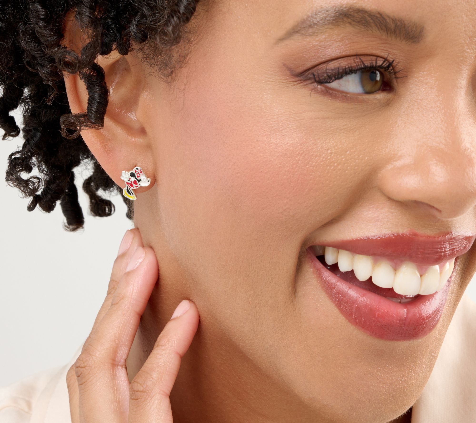 Disney Kissing Minnie & Mickey Stud Earrings & Trinket Tray