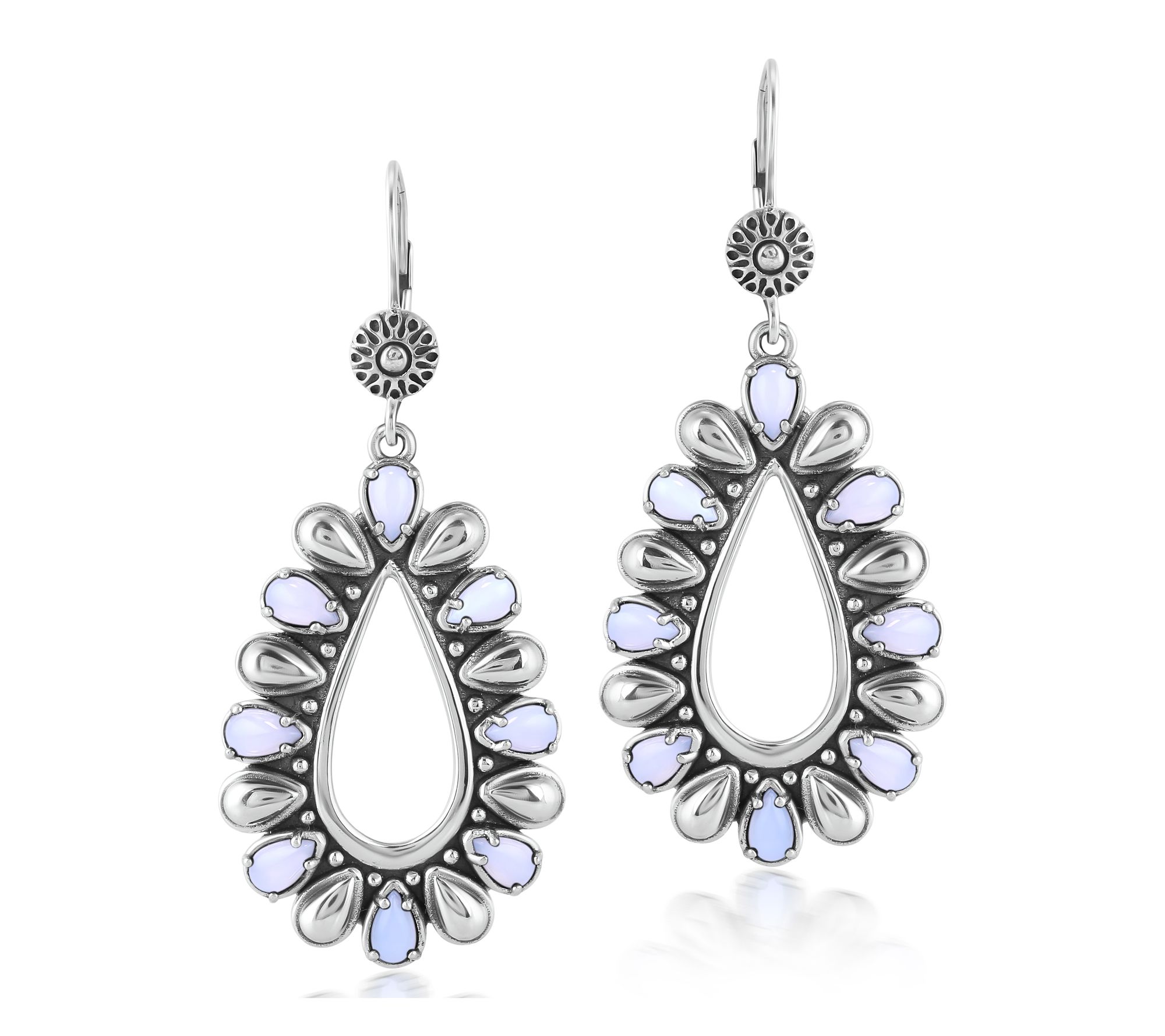 American West Sterling Silver Teardrop GemstoneEarrings