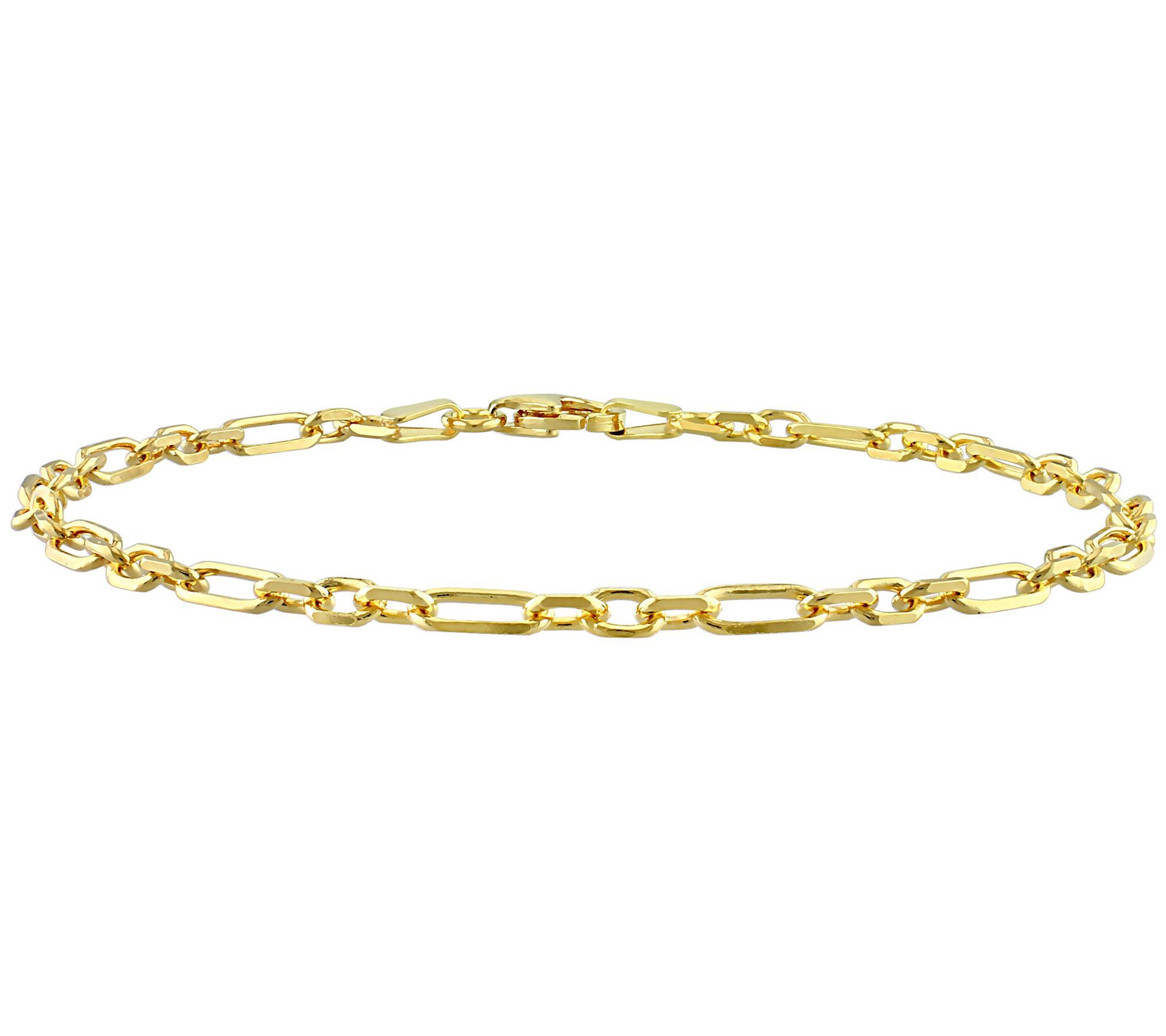 3 mm Diamond Cut Figaro Chain Bracelet, Sterlin