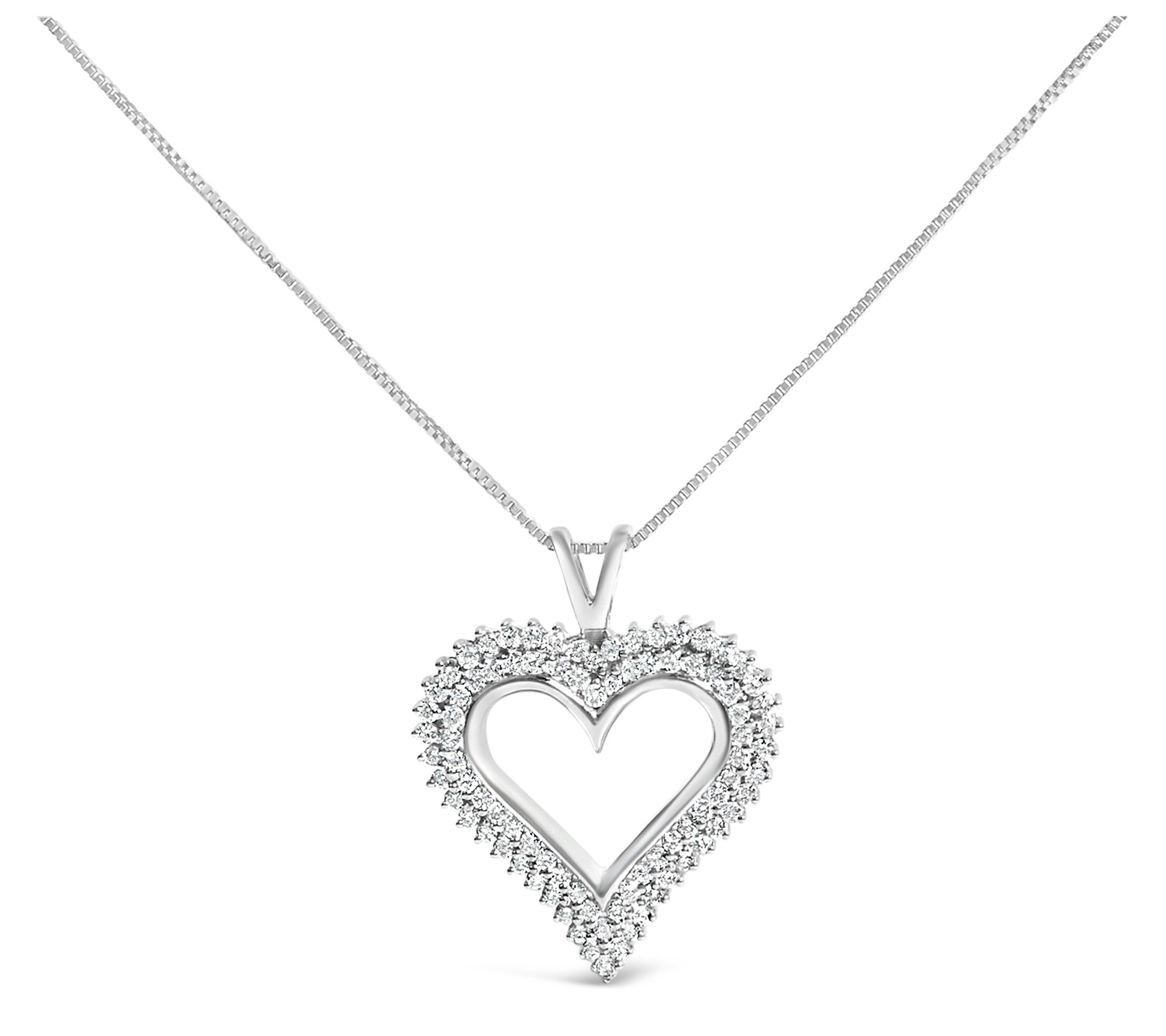 Haus of Brilliance Lab-Grown Diamond Heart Necklace, Sterling