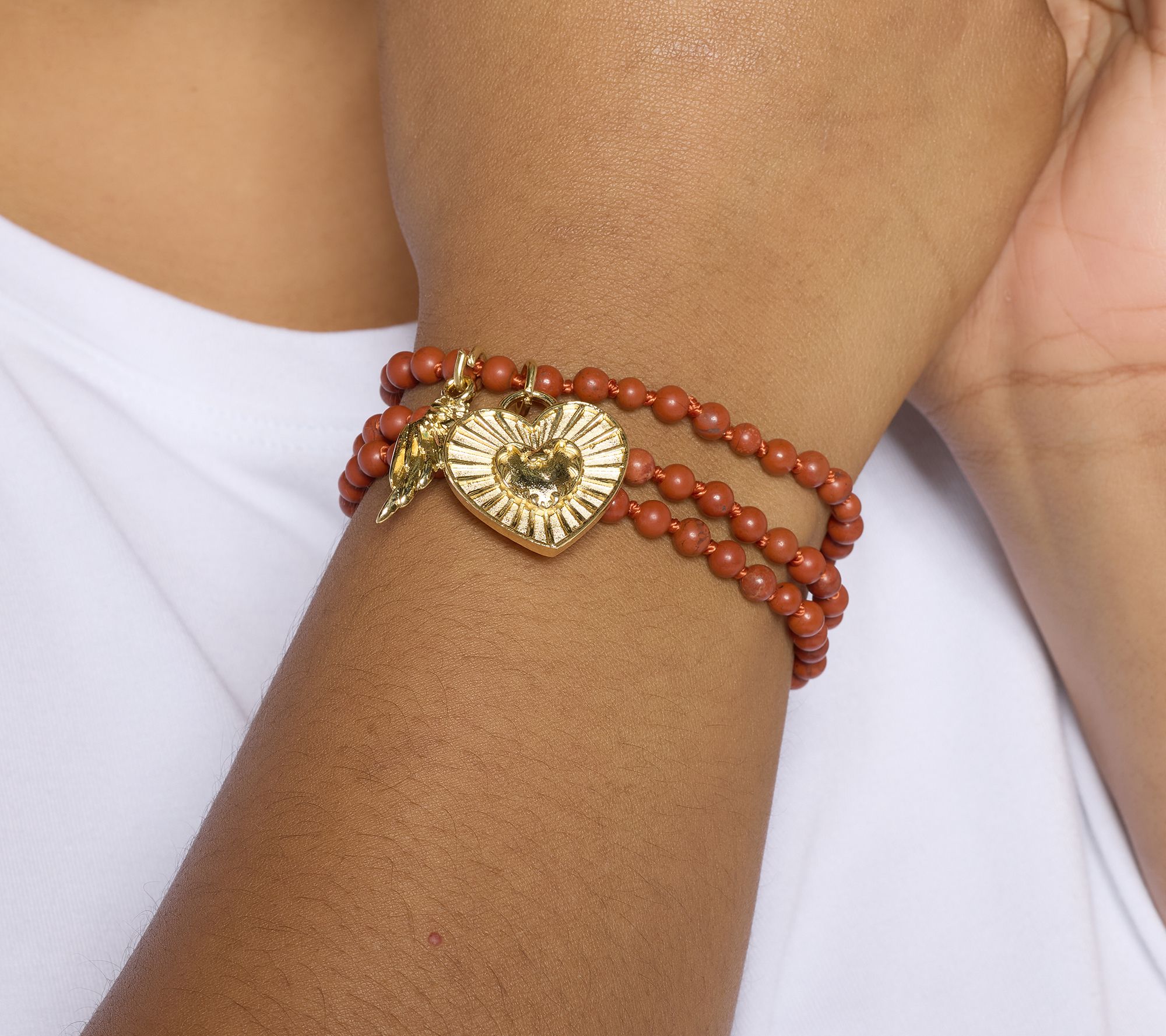 Divinely Guided by Theresa Caputo Red Jasper Hand KnottedNecklace