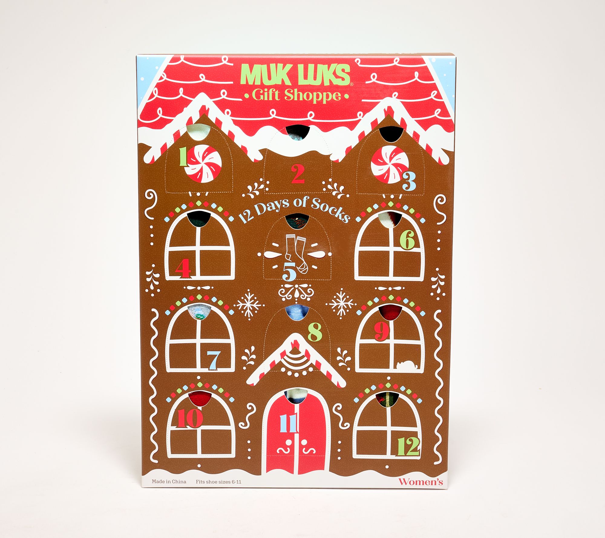 MUK LUKS Women's 12 Days of Christmas Socks