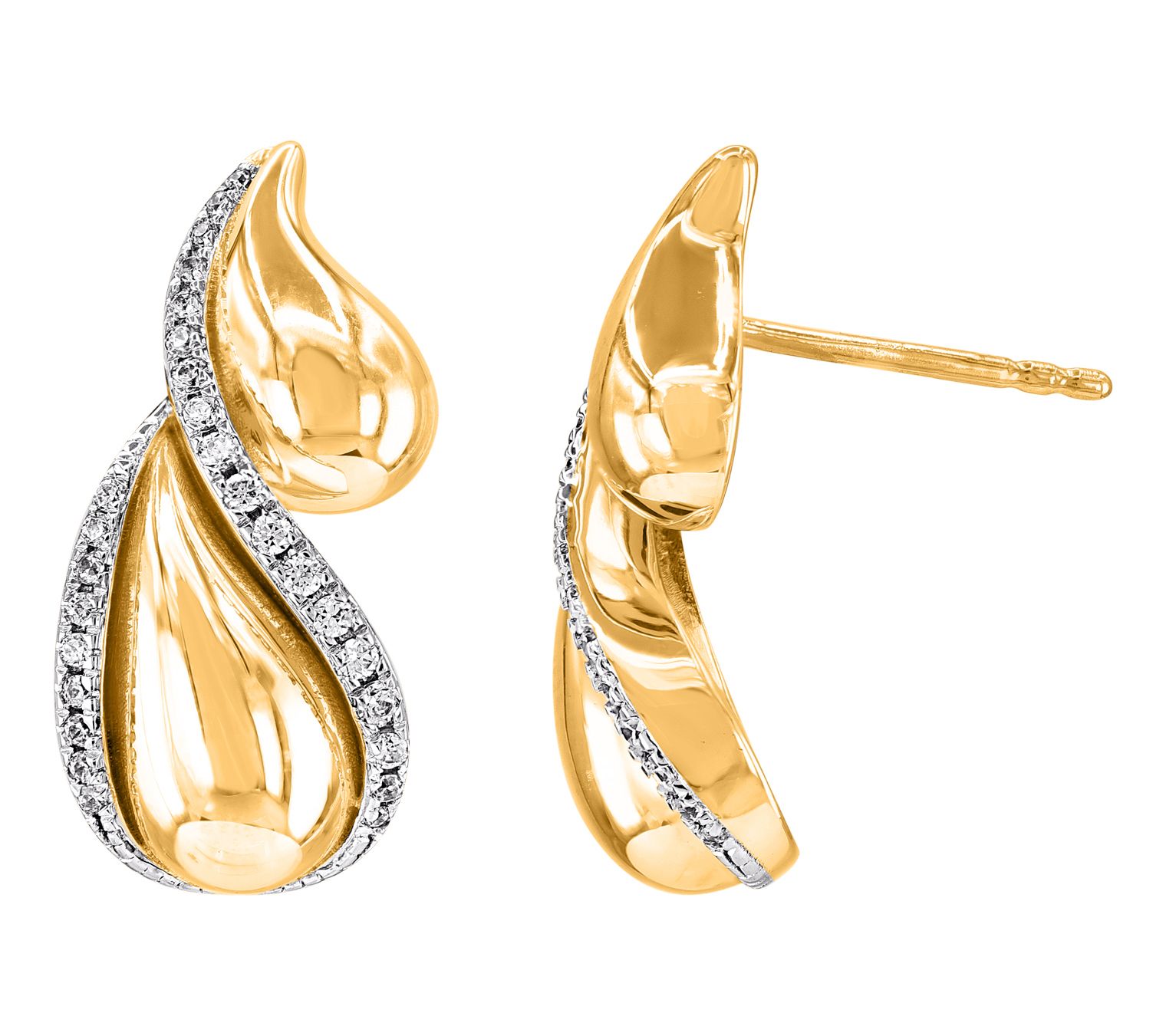 Affinity Diamond 0.25 cttw Two-Tone Earrings, 14K Gold