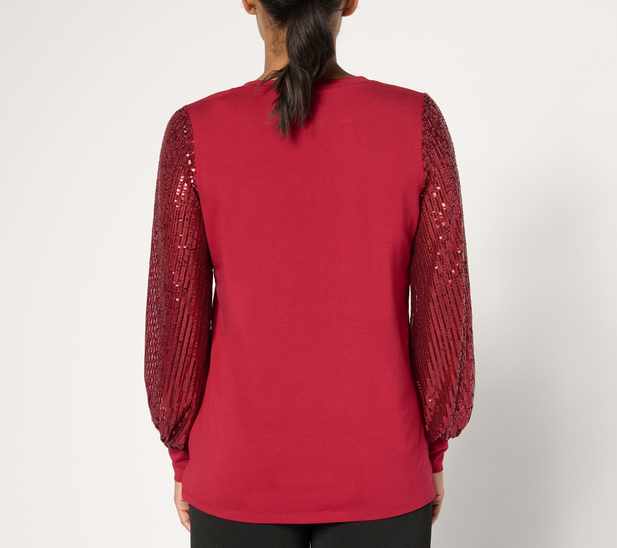 Jingle Belles by Kim Gravel TripleLuxe Knit Sequin Top Sequin Top