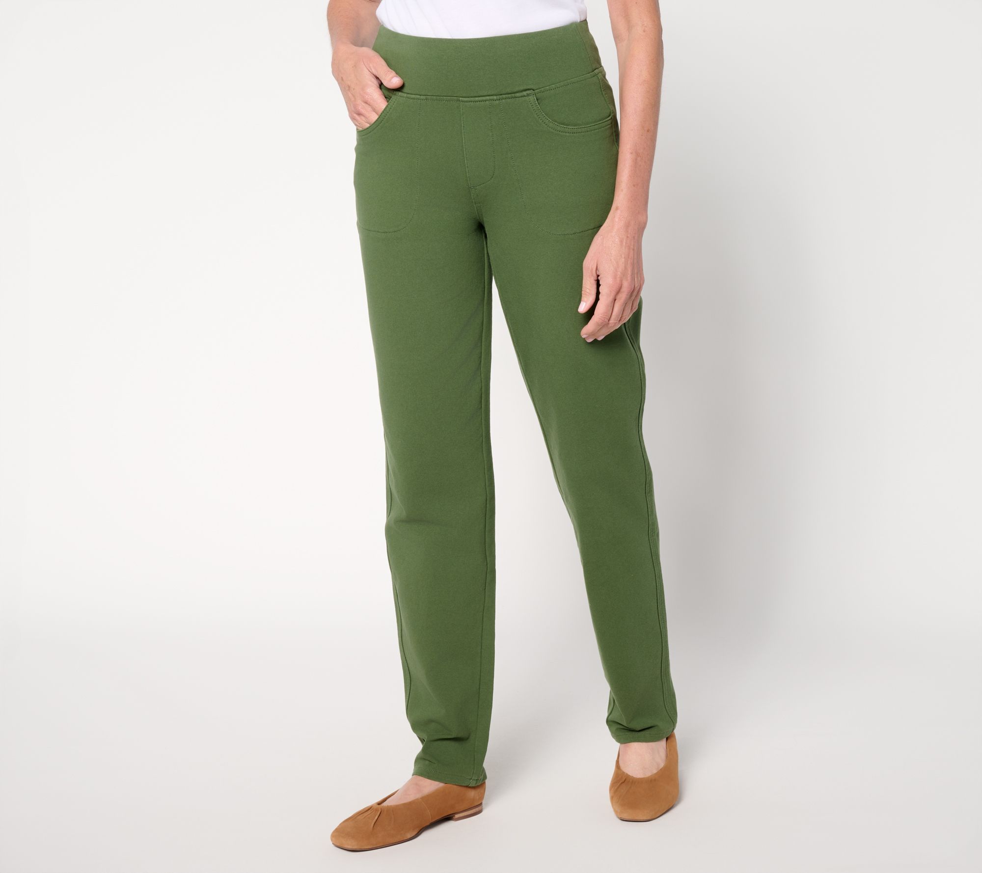 Quacker Factory DreamJeannes Regular Flat Waistband Straight Leg