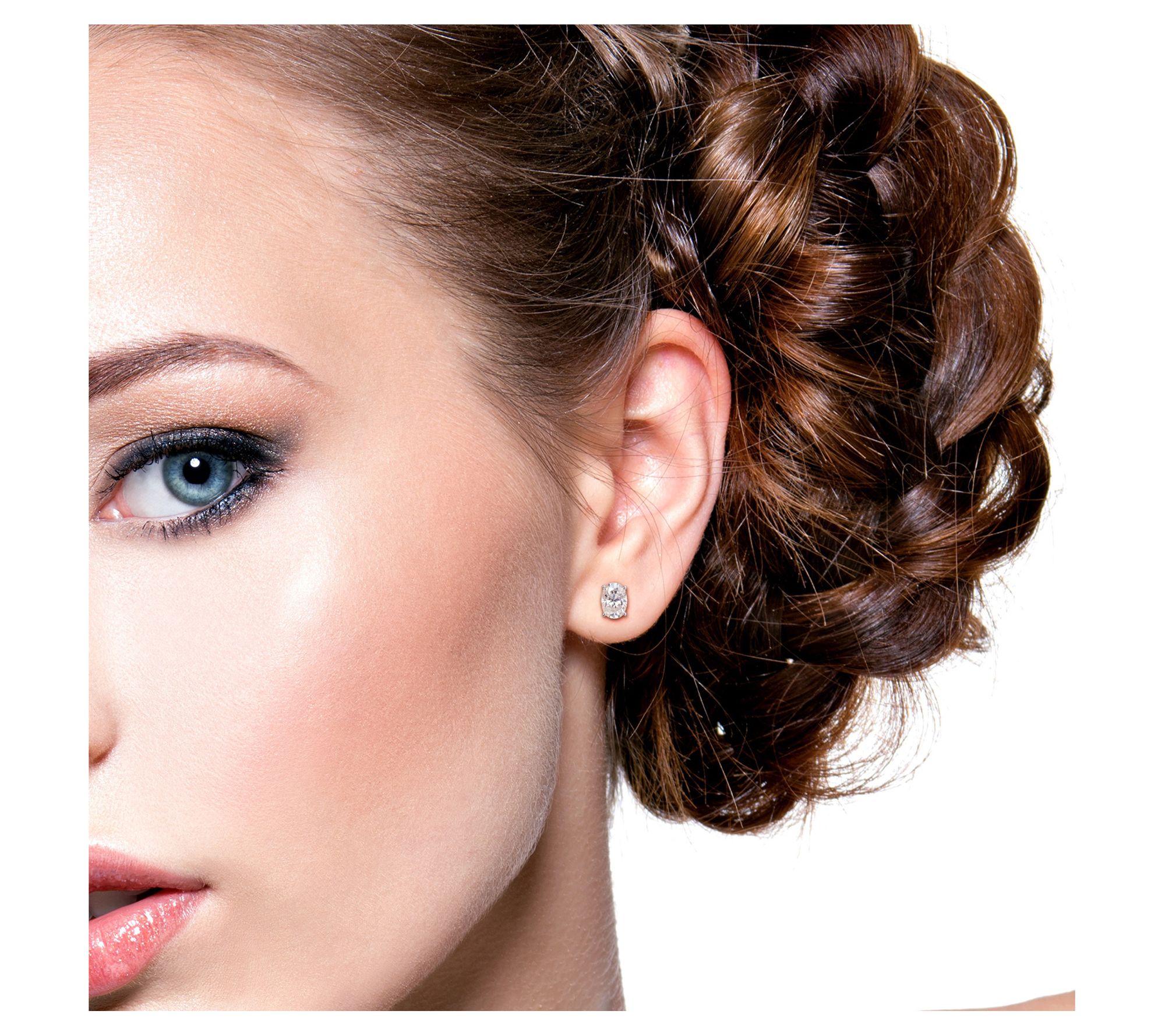 MoissanIce 2.85 cttw Moissanite Necklace & Earrings, Sterling