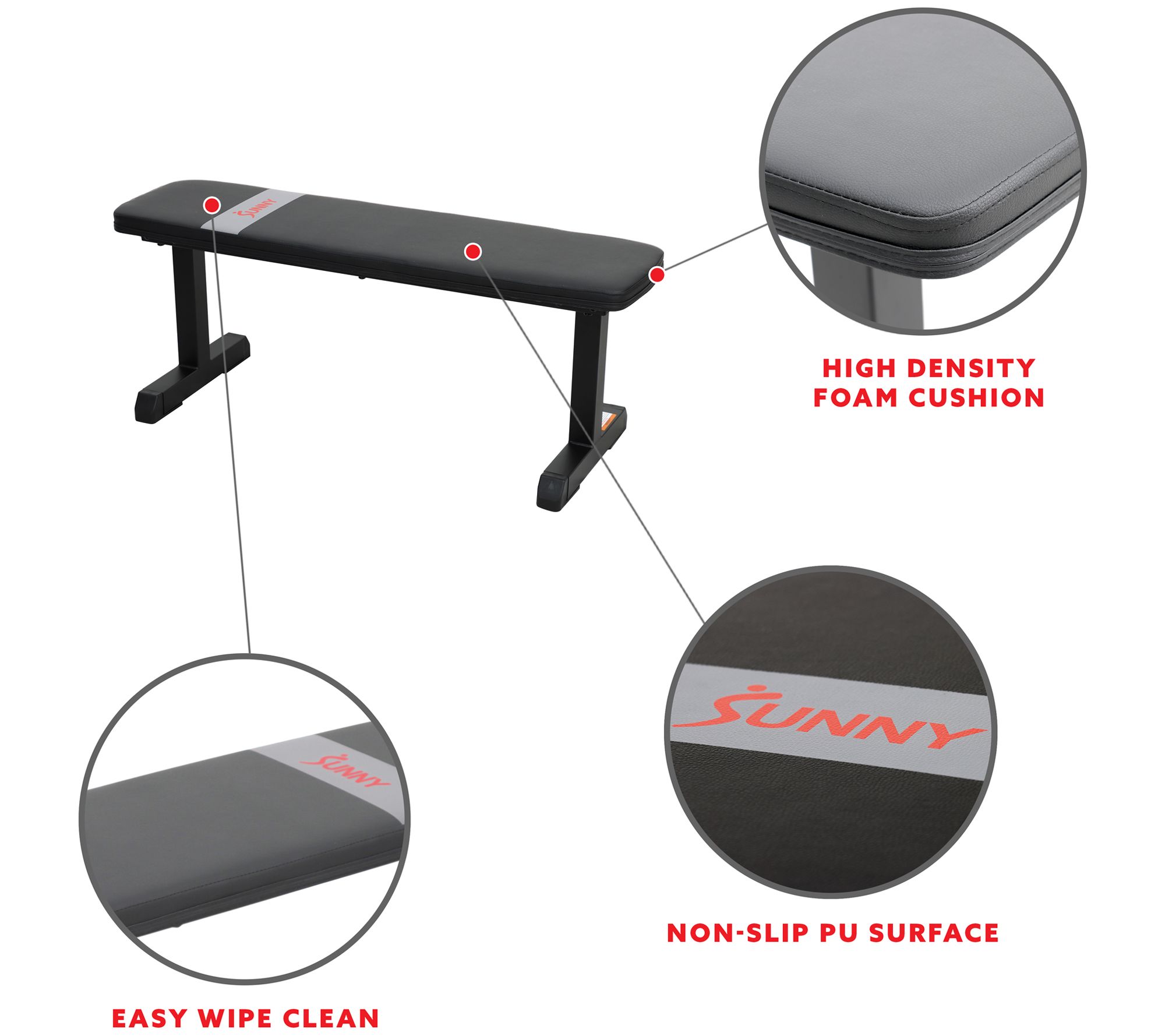 Sunny Health & Fitness Flat Weight Bench SF-BH6 20037